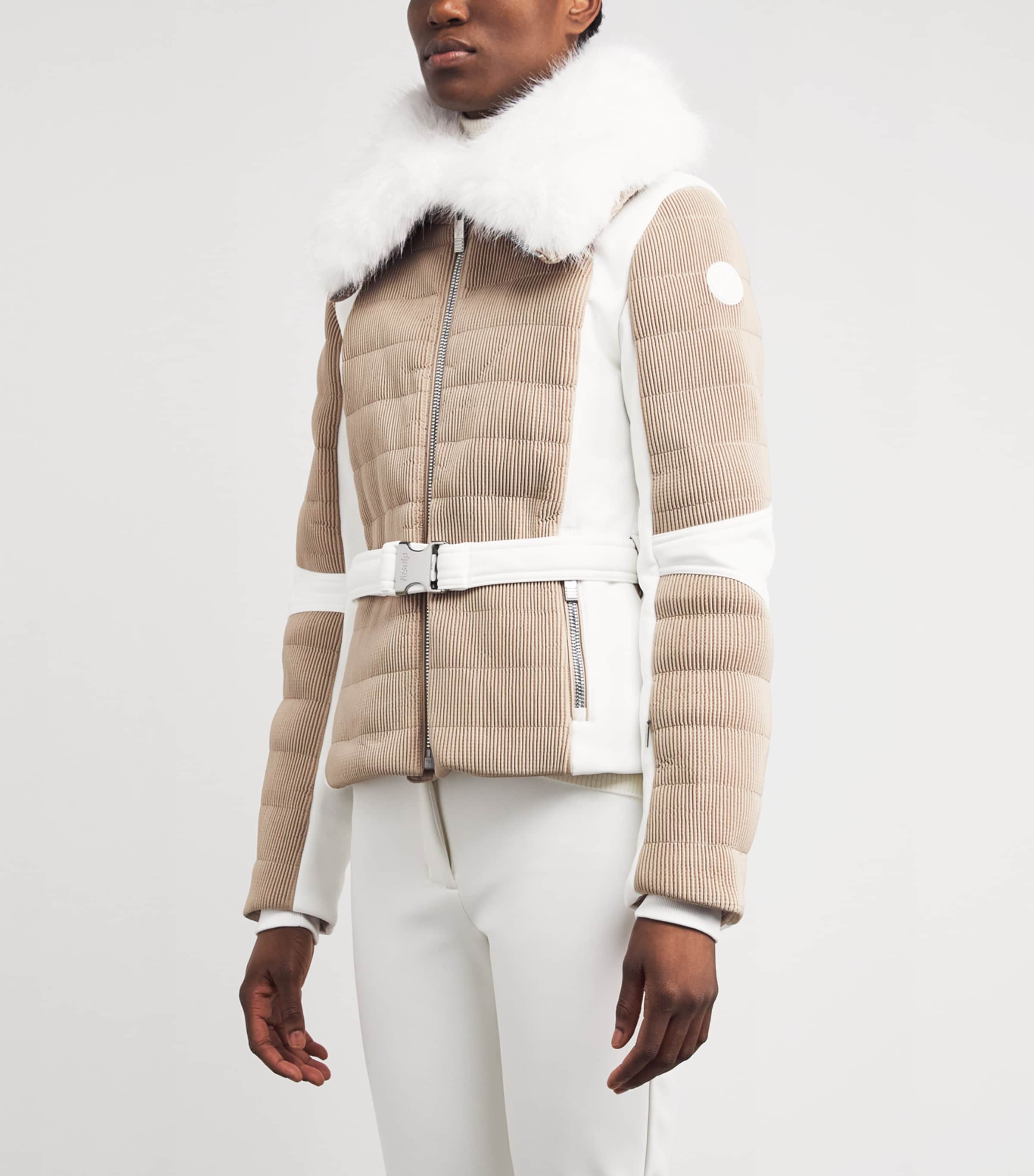 Water-Repellent Gitu Ski Jacket LATTE/NEIGE 1025 Image 3