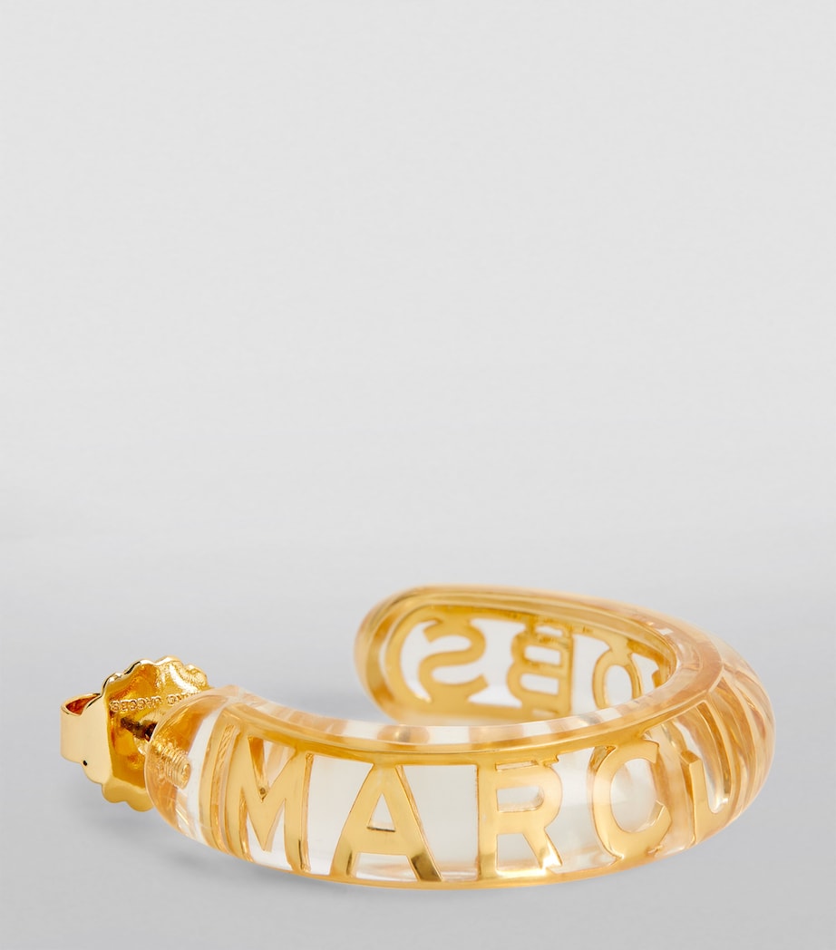 The Monogram Hoop Earrings CLEAR GOLD Image 6