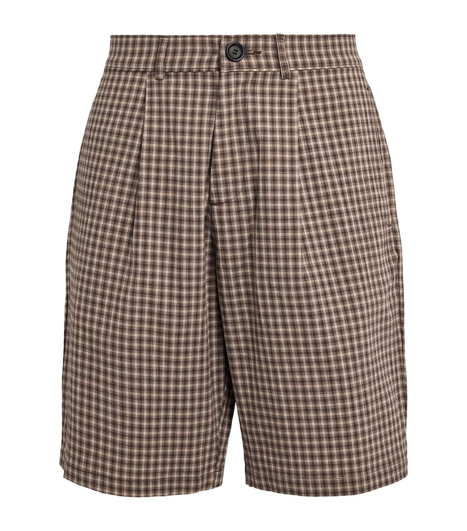 Oliver Spencer Mens Pleated Chino Shorts Brown Image 1