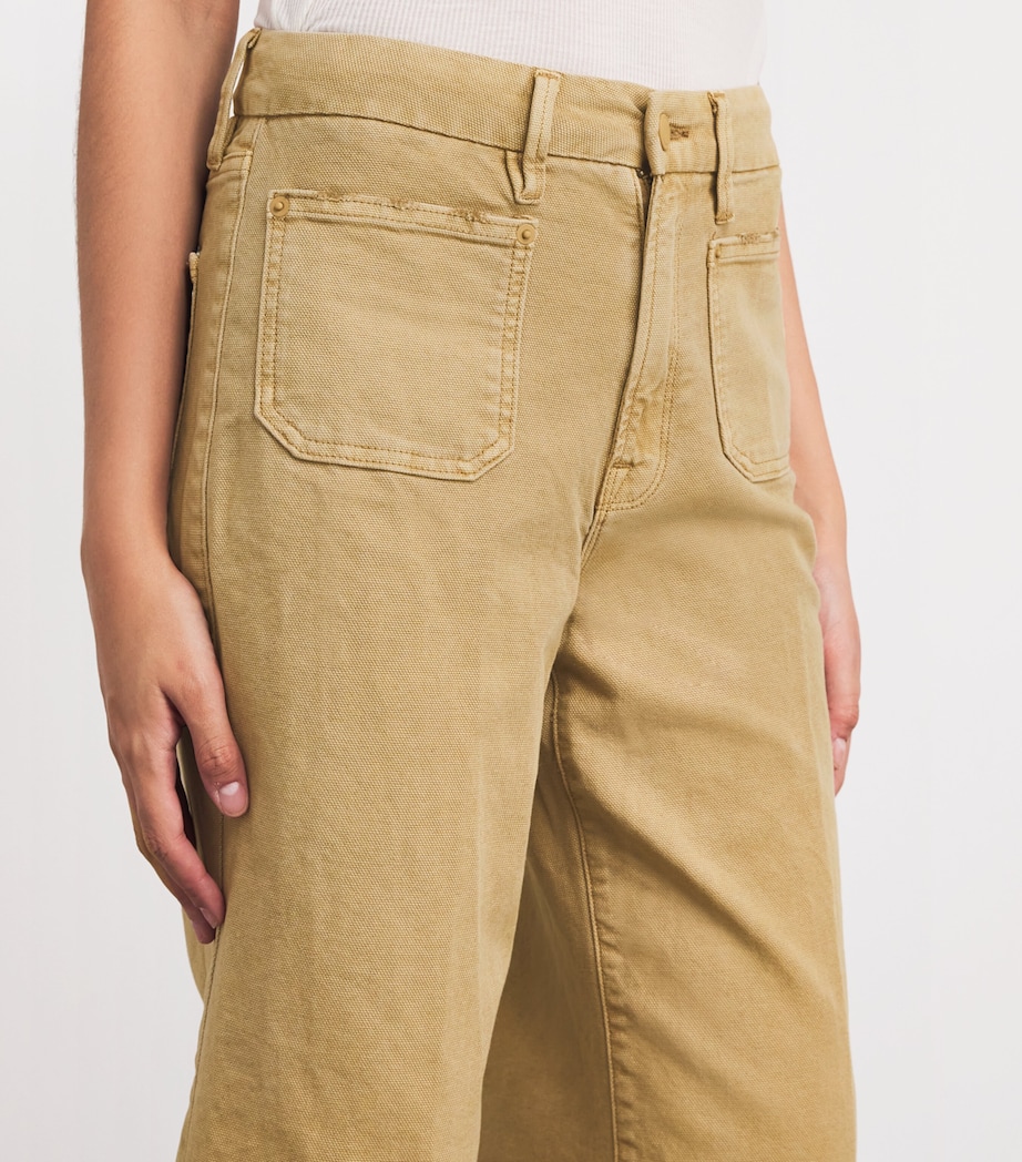 Canvas Cropped Palazzo Trousers 001 GOOD KHAKI Image 6
