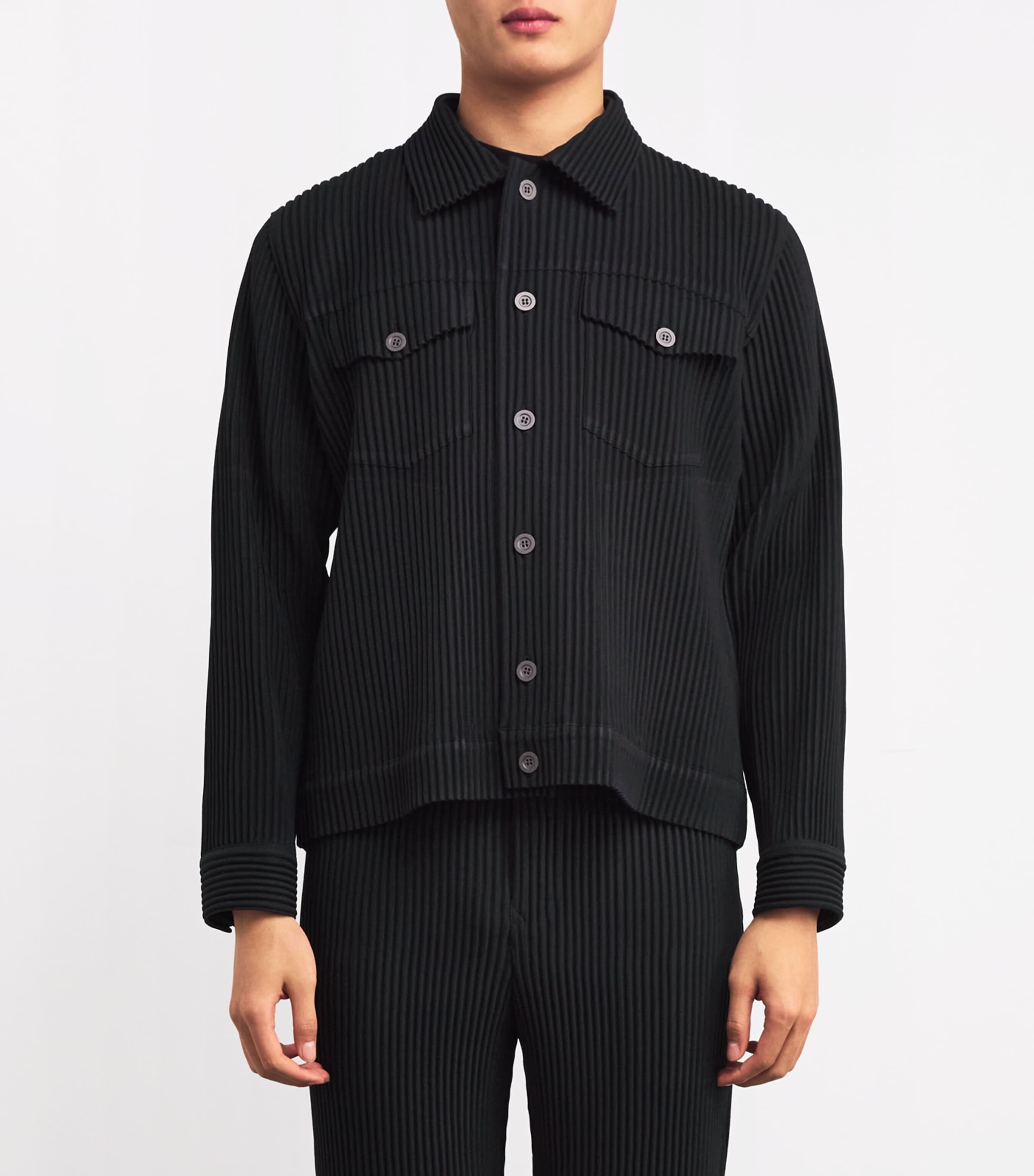 Homme Plissé Issey Miyake Black Trucker Jacket | Harrods US