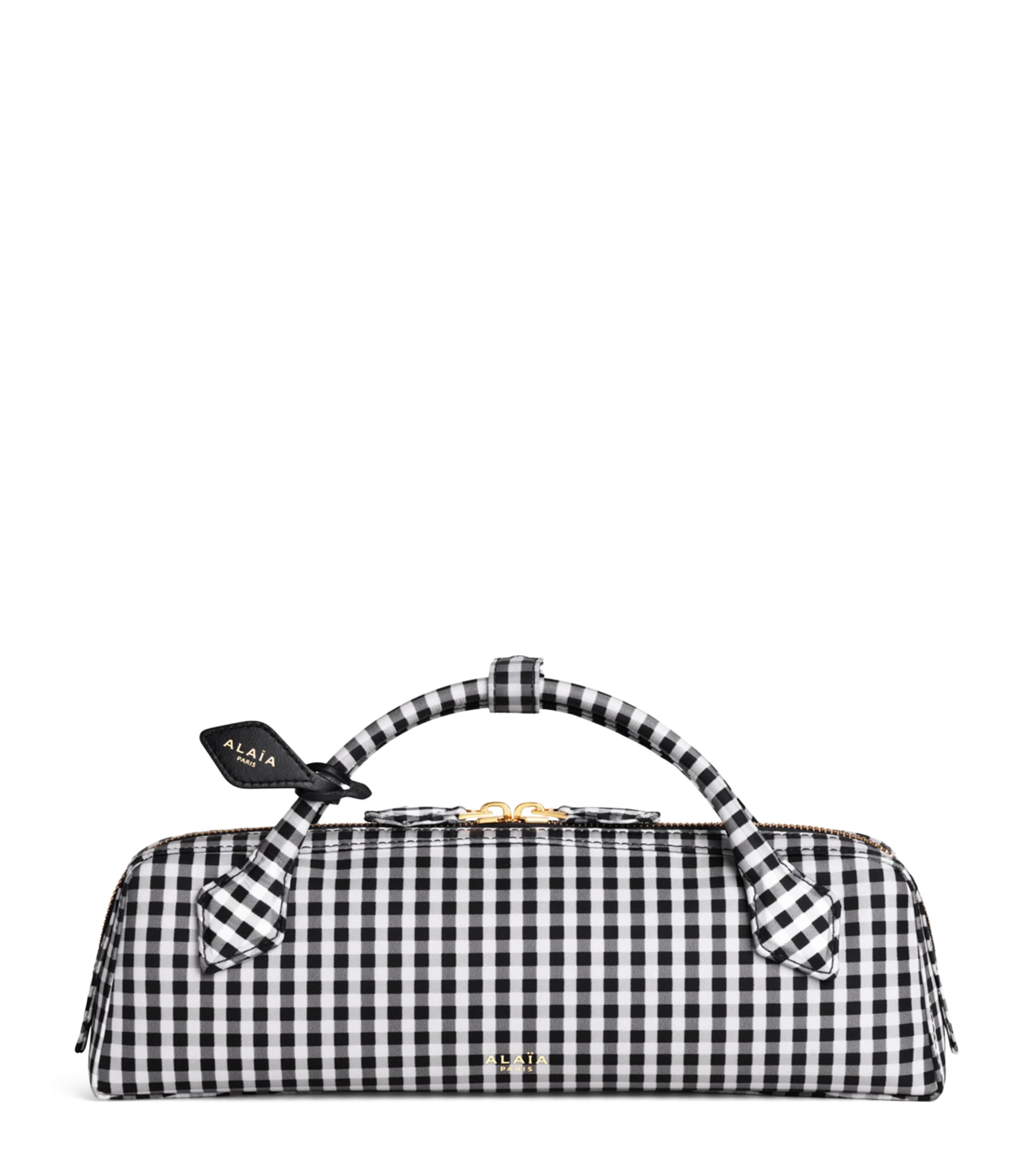 Alaïa Printed Le Teckel Clutch Bag Black/white