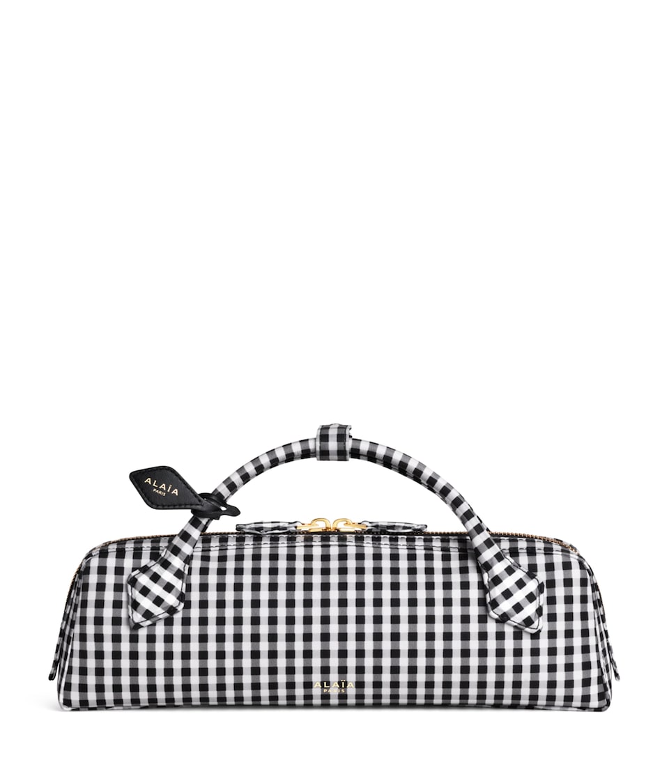 Alaïa Printed Le Teckel Clutch Bag Black/white