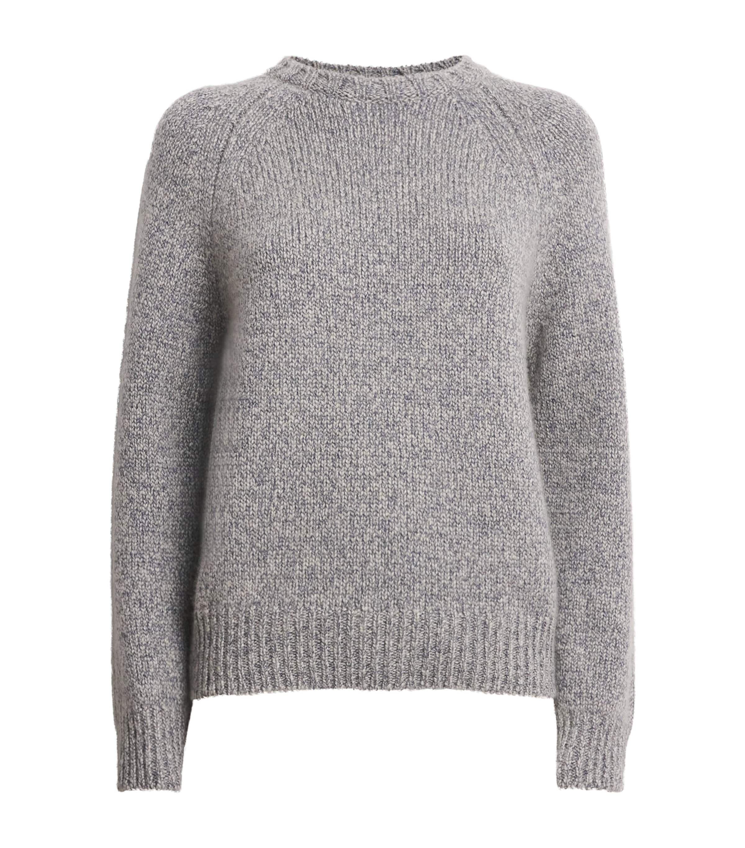 Johnstons Of Elgin Womens Cashmere-Cotton Bay Sweater Sea Surf Image 1