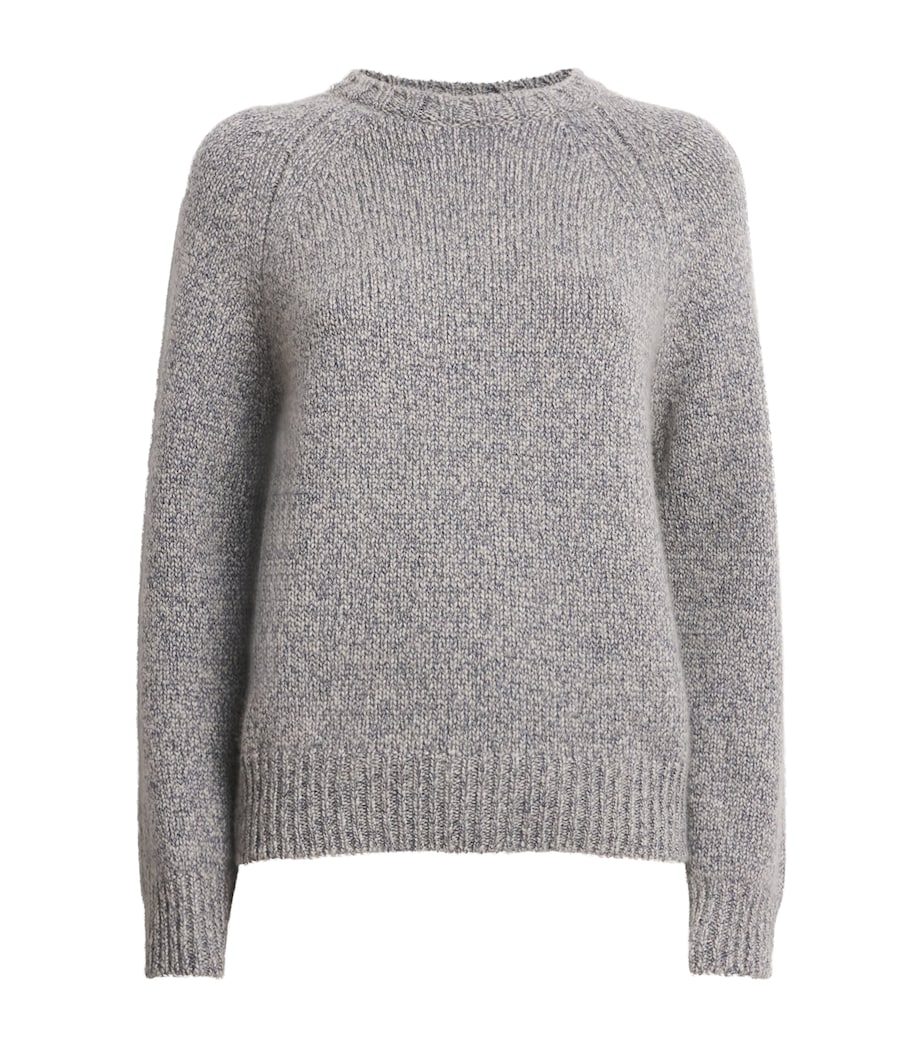 Johnstons Of Elgin Womens Cashmere-Cotton Bay Sweater Sea Surf Image 1