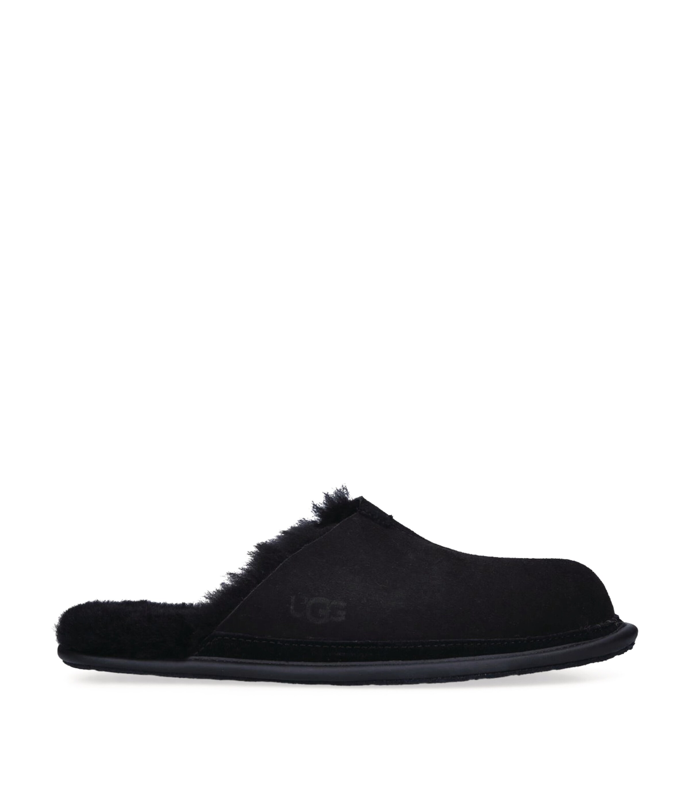 Leather Hyde Slippers BLACK Image 3