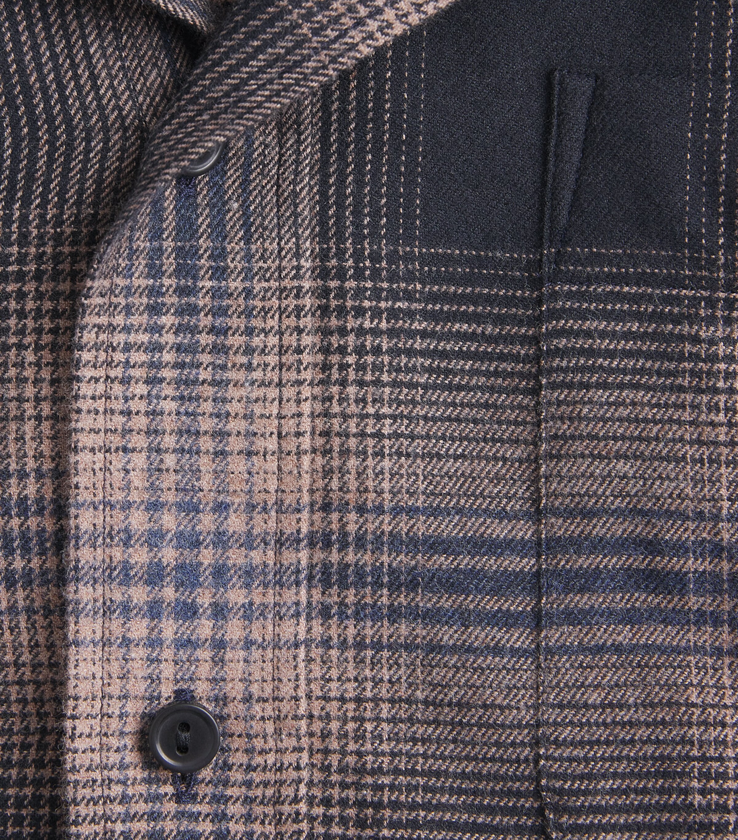 Eton Mens Flannel Check Shirt Navy Blue Image 6