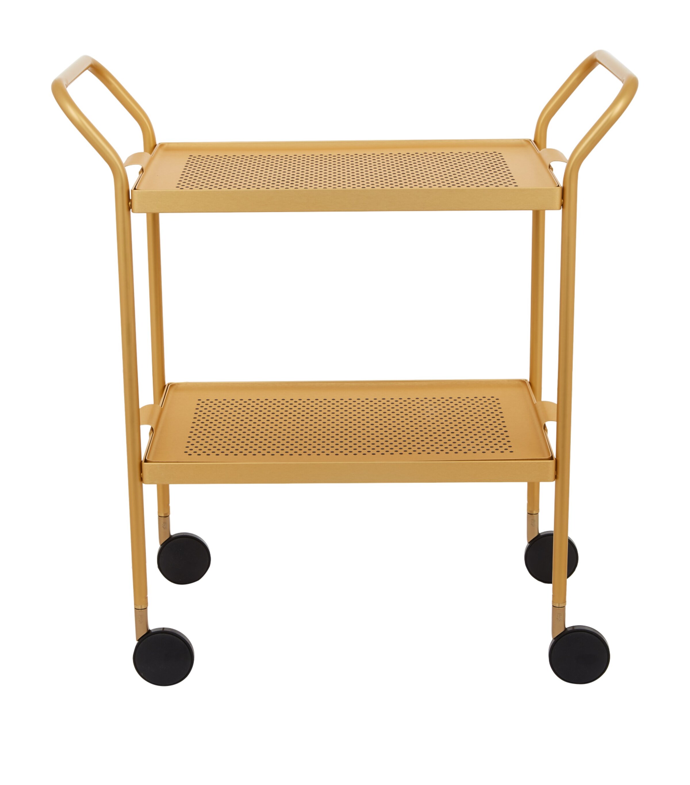 Kaymet Two-tier Rubber Grip Trolley In Gold