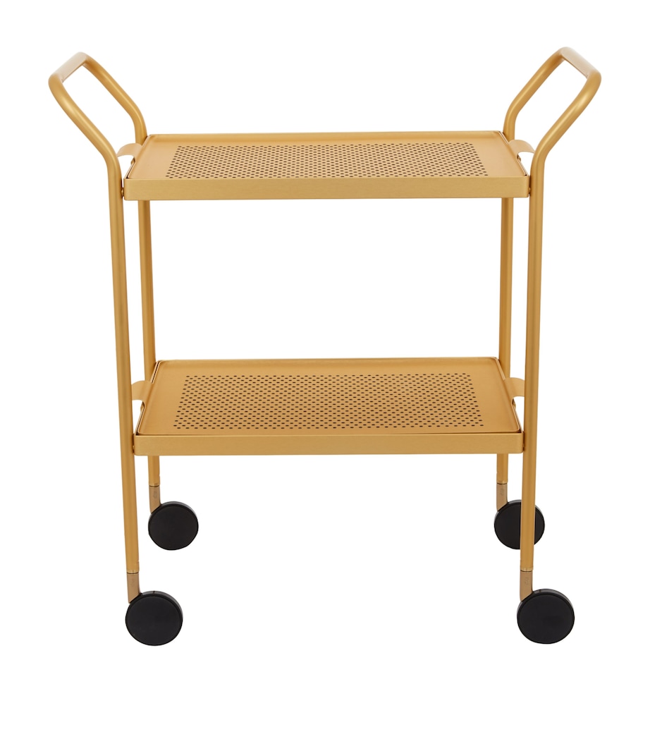 Two-Tier Rubber Grip Trolley GOLD Image 1