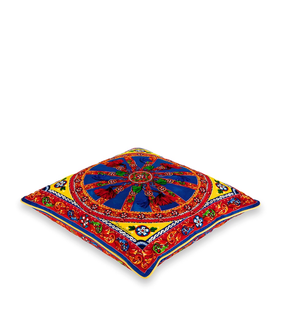 Dolce&Gabbana Casa Silk Twill Cushion (60cm x 60cm) Carretto Multi Image 2