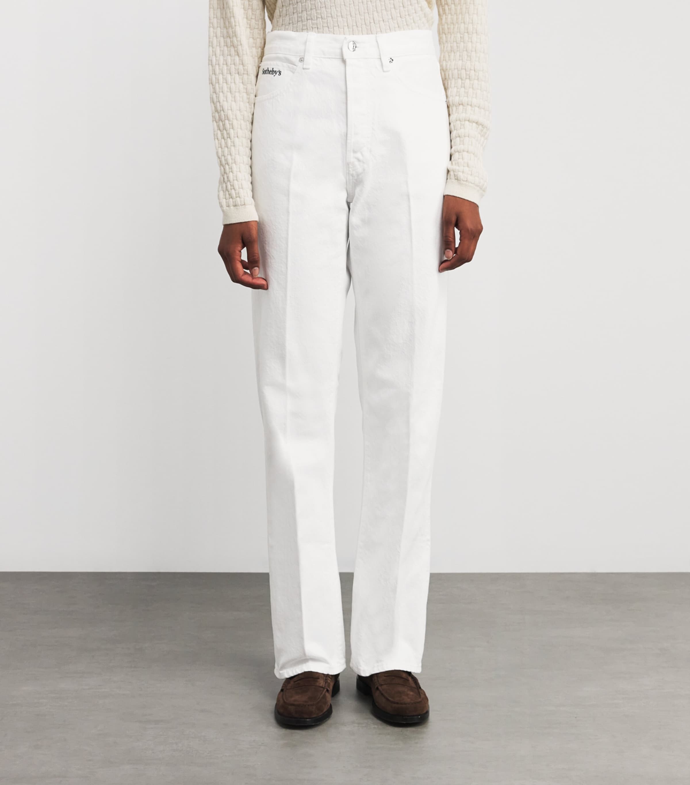 Frame X Sotheby's Vertical Jeans In White