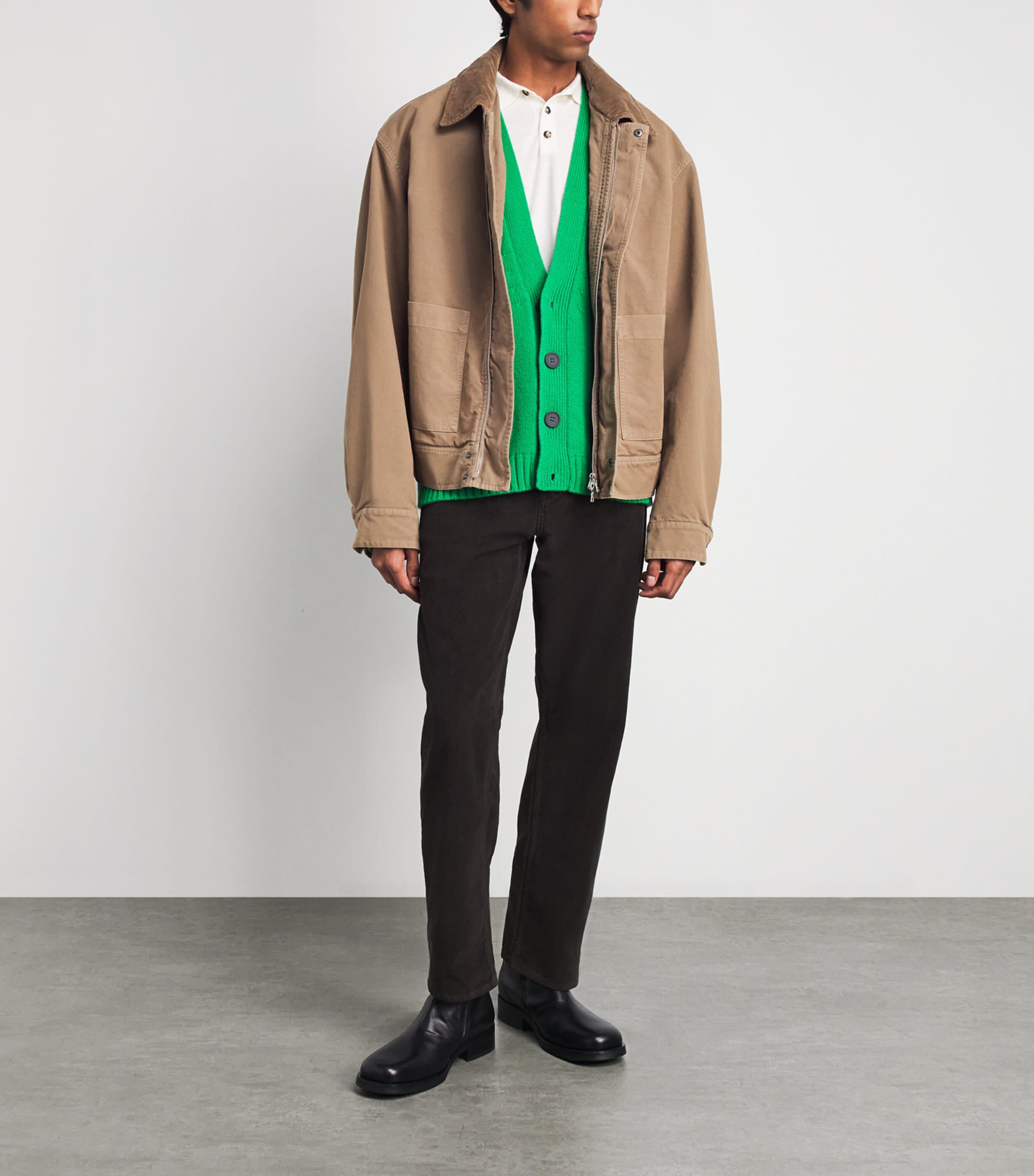 Studio Nicholson Mens Corduroy Riso Trousers Coffee Image 2