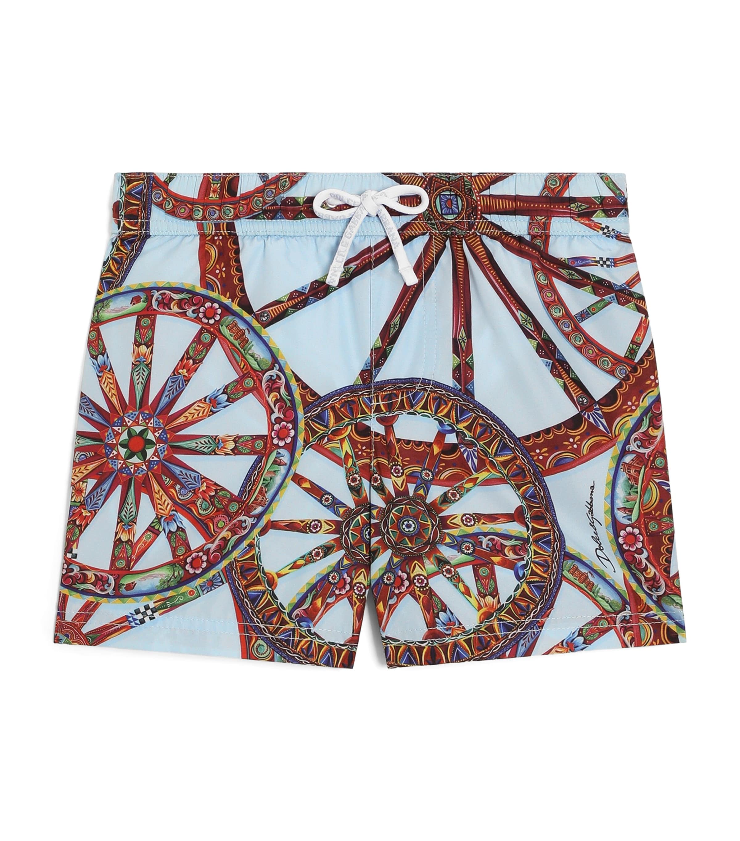 Dolce&Gabbana Kids Printed Swim Shorts (3-30 Months) Ruote Carretto Image 1