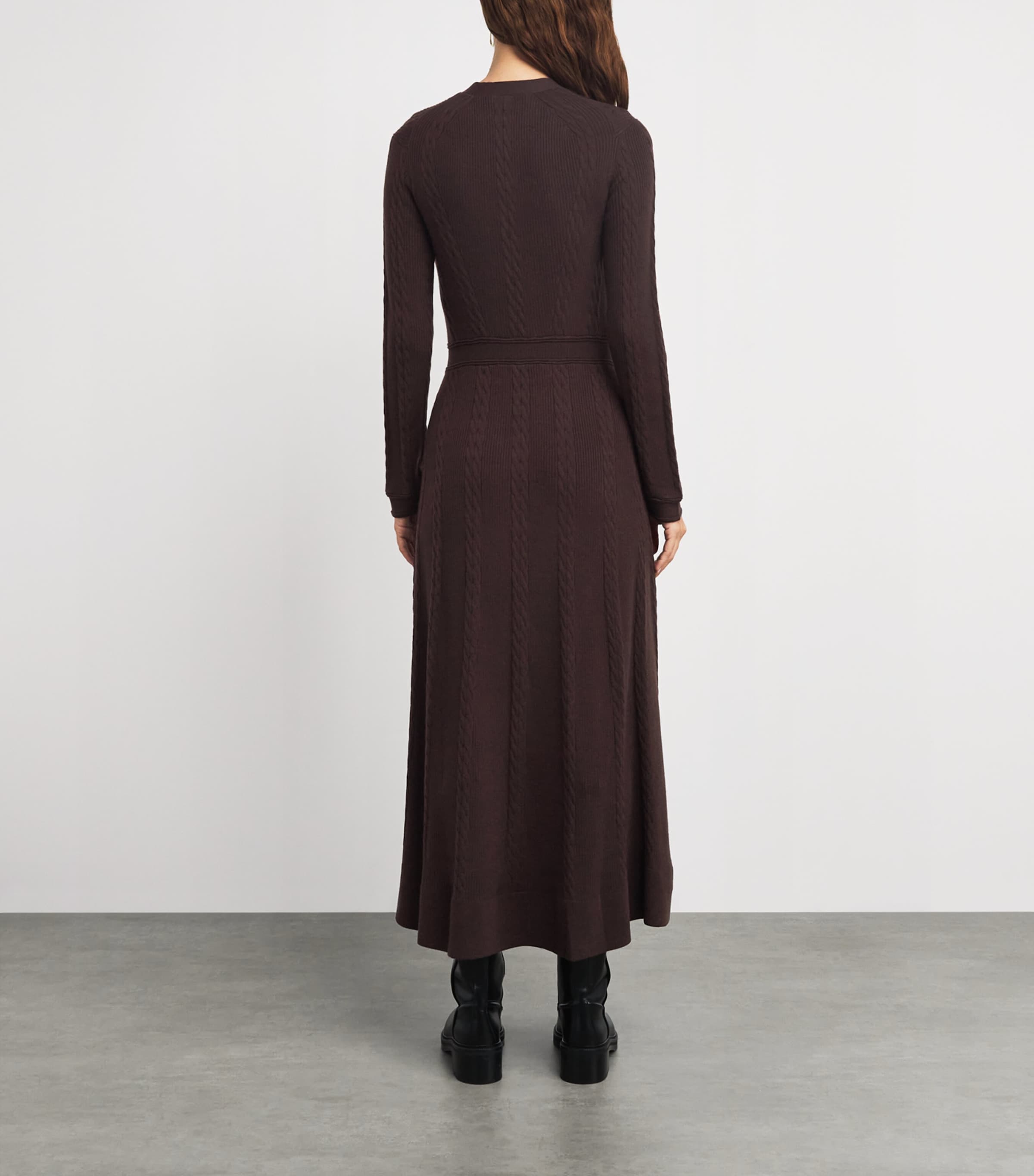 Cable Knit Maxi Dress BROWN Image 4