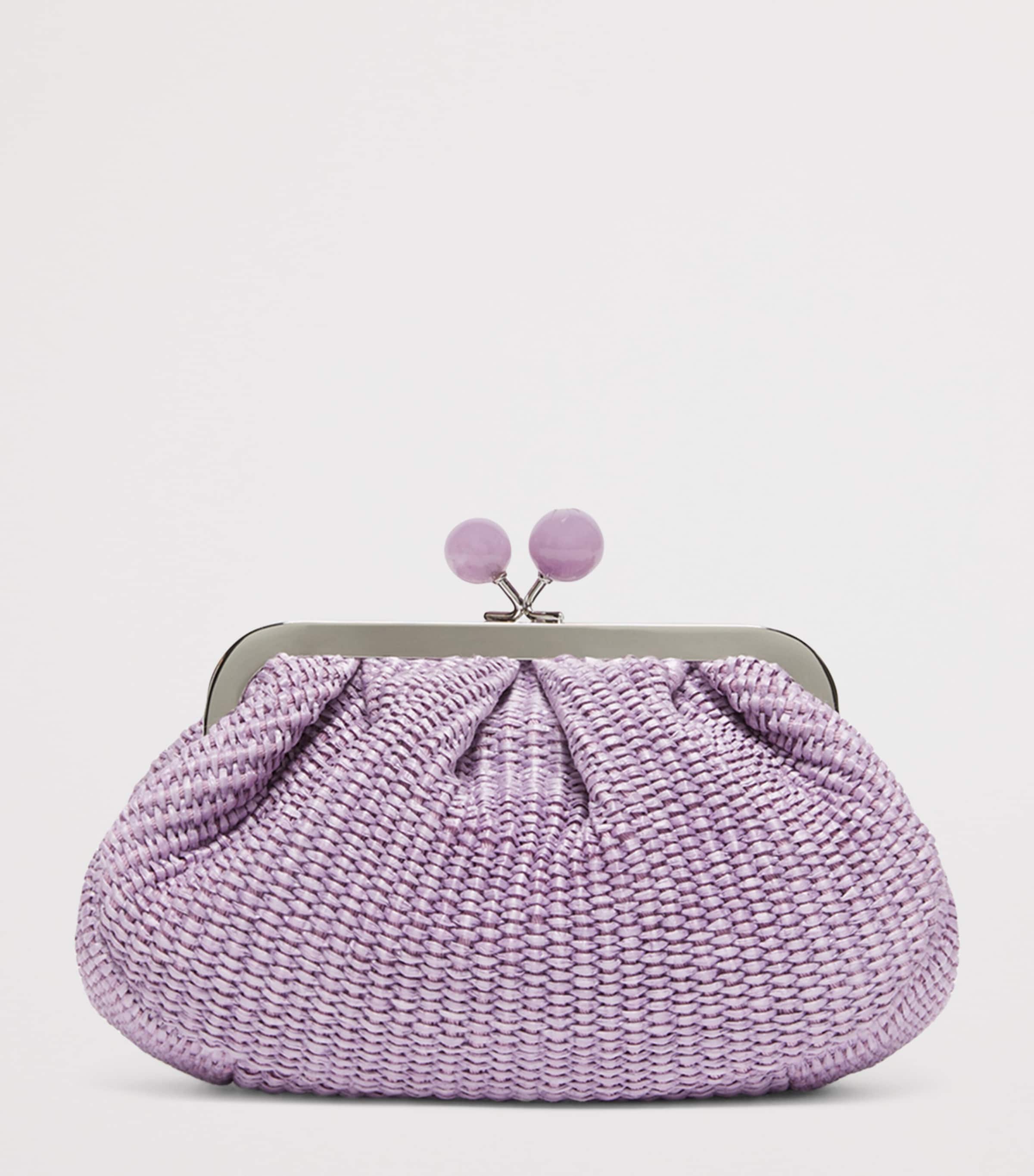 Weekend Max Mara Small Woven Pasticcino Clutch Bag Lilac Image 3