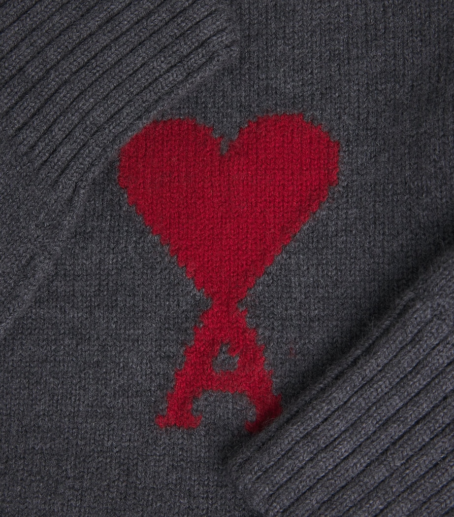 Wool Ami de Coeur Sweater 084 HEATHER GREY Image 5