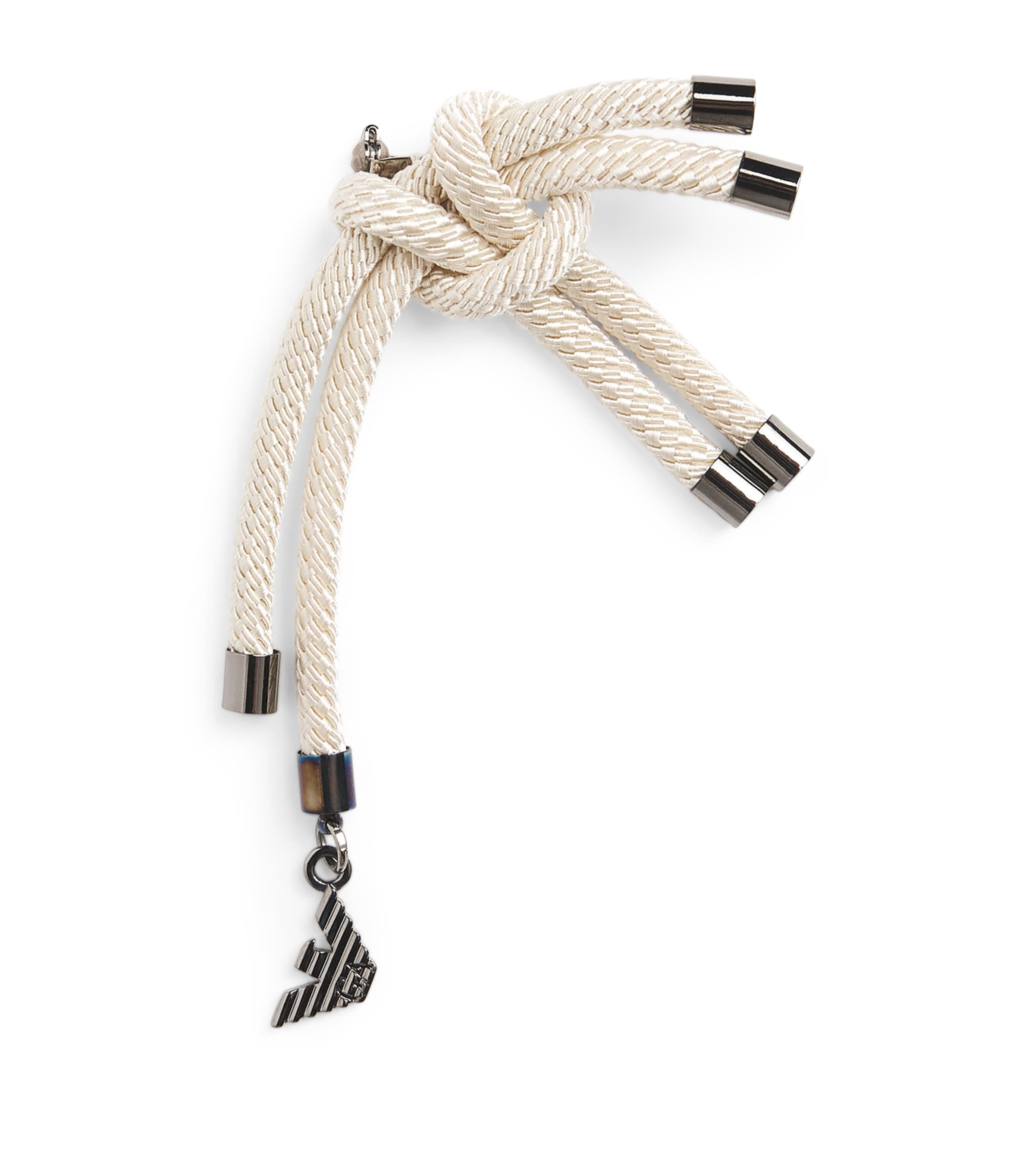 Emporio Armani Rope Tie Brooch In Beige