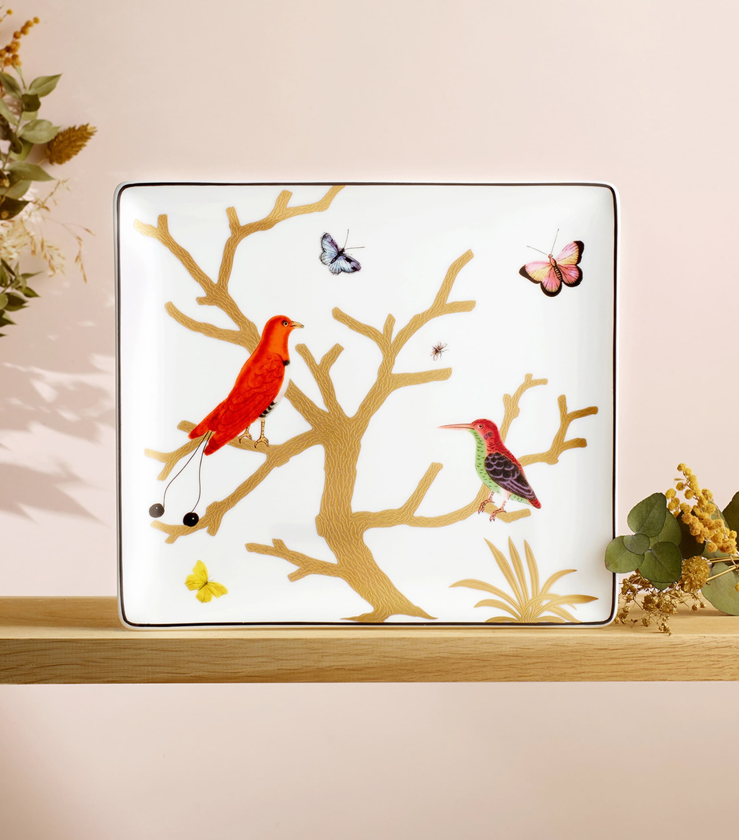 Aux Oiseaux Rectangular Tray (19.5cm x 22cm) MULTICOLORE Image 2