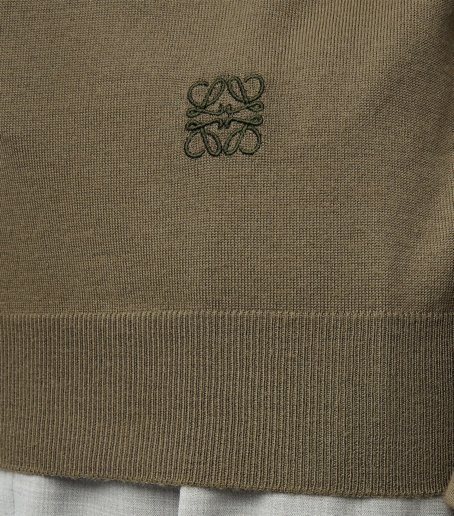 Wool Anagram Sweater GREEN/KHAKI GREEN Image 5