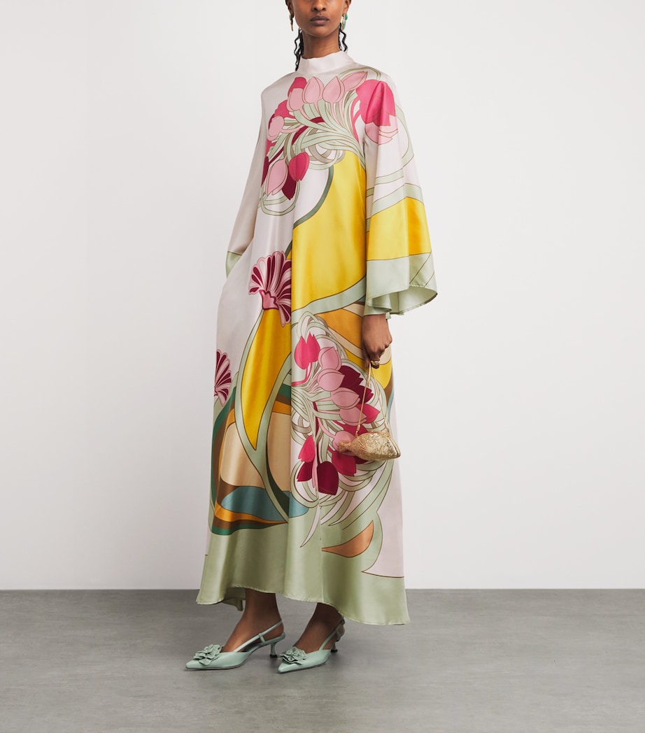 La Doublej Womens Silk Tulip Magnifico Maxi Dress Tulip Placee Image 2