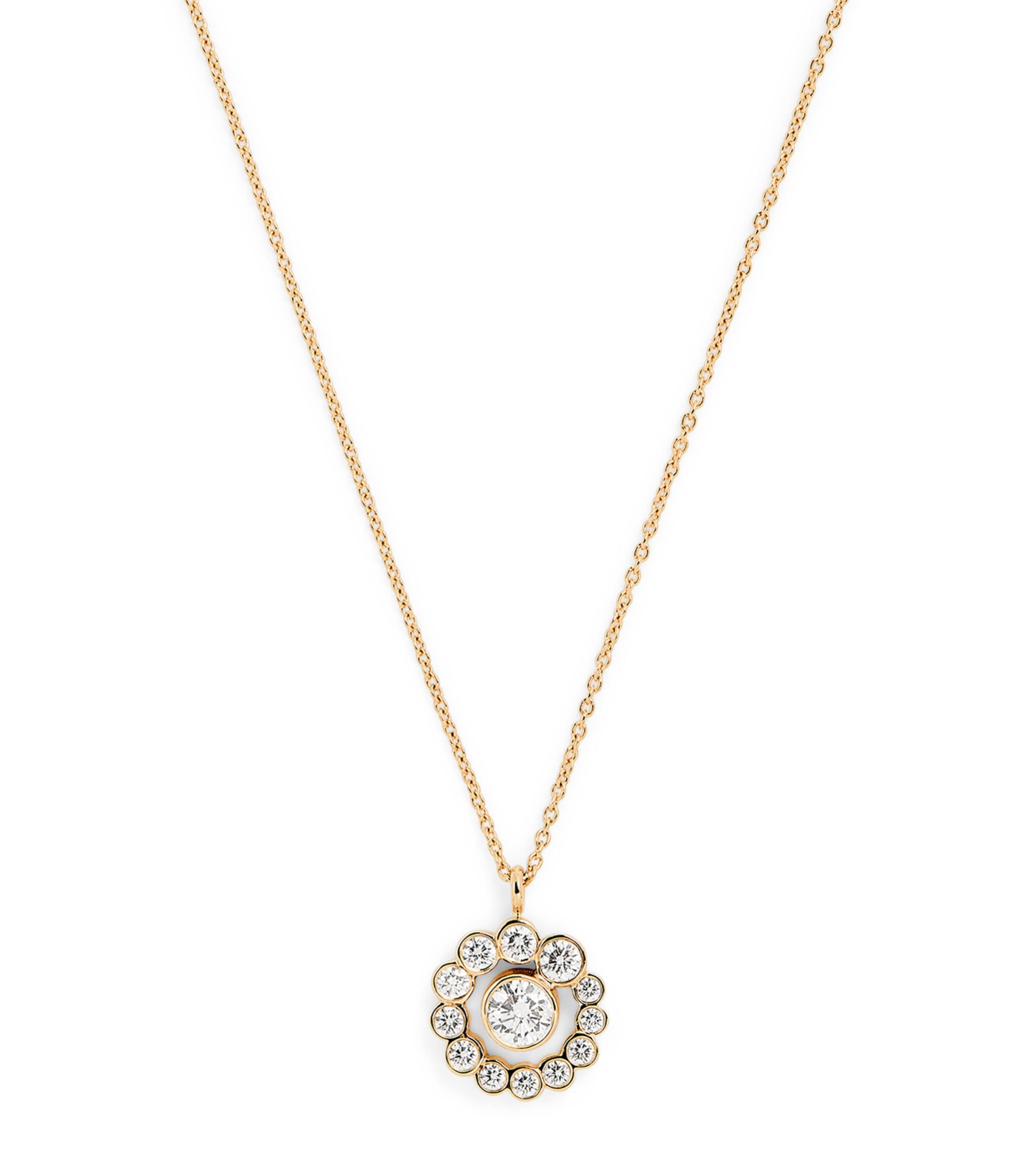 Sophie Bille Brahe Yellow Gold And Diamond Lily Fleur Simple Necklace In Gold