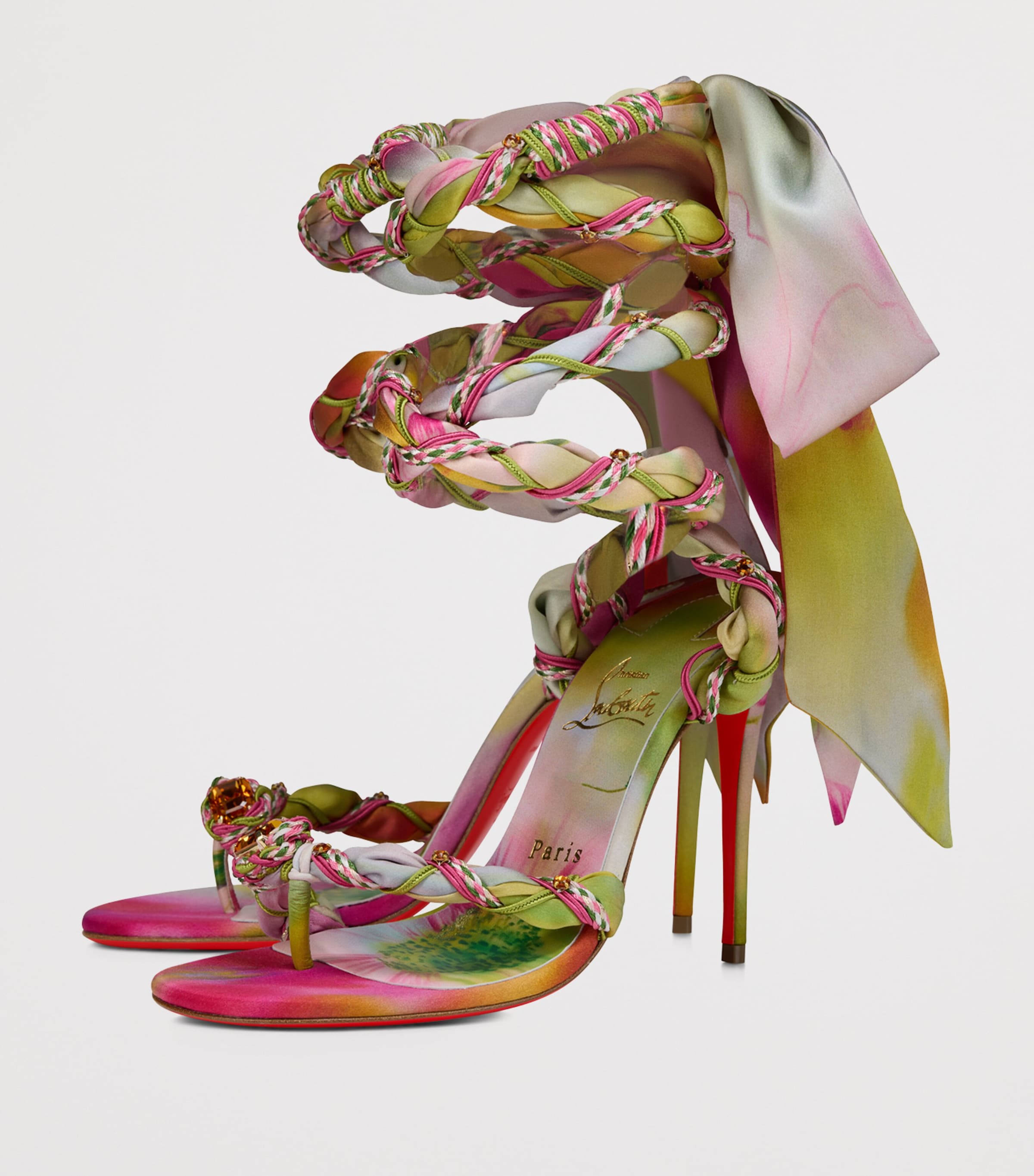 Christian Louboutin Vaporetta 100 Satin Sandals Image 2