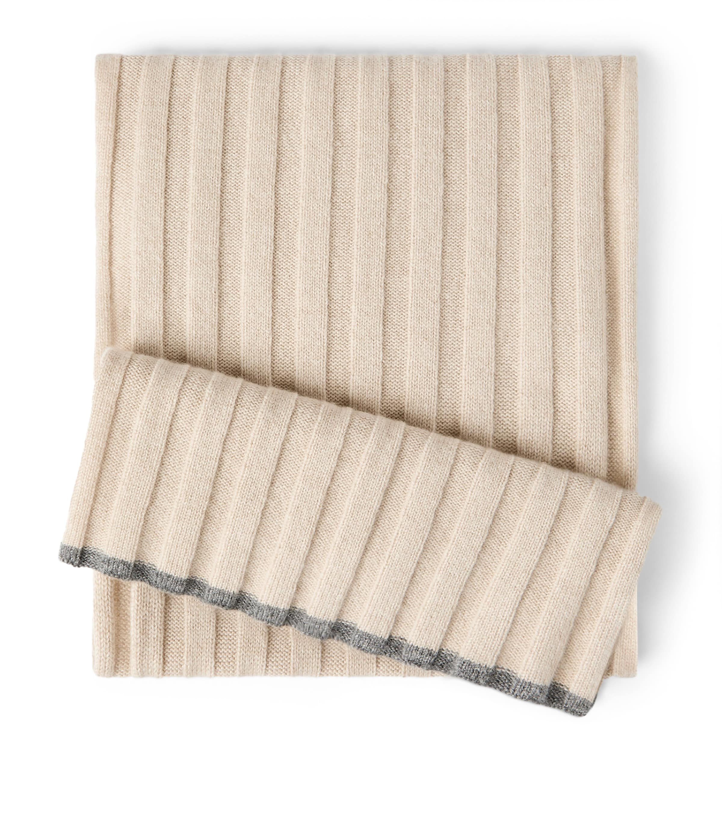 Brunello Cucinelli Cashmere Ribbed Scarf Image 1