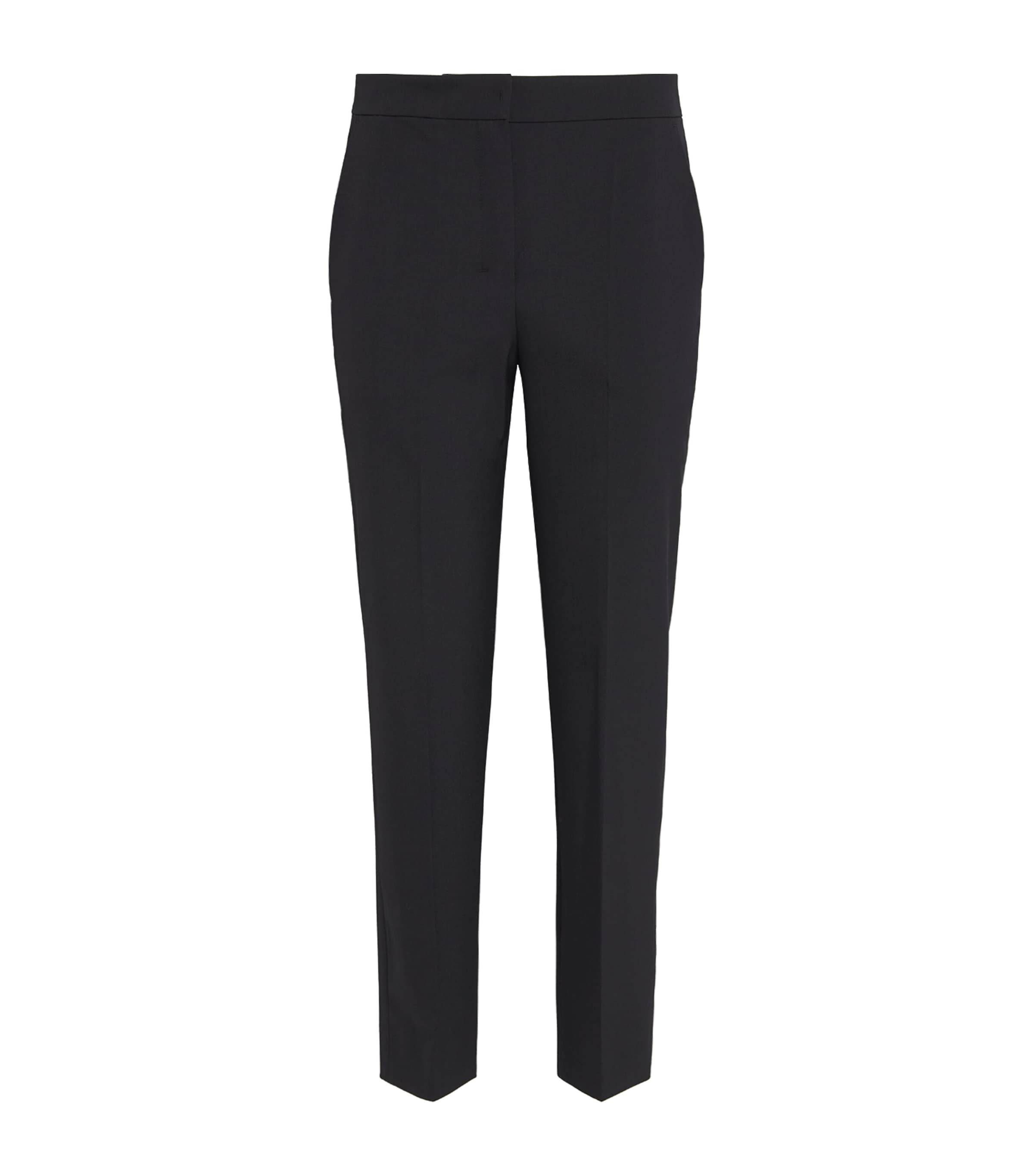 Max Mara Wool-blend Gabardine Slim Trousers In Black