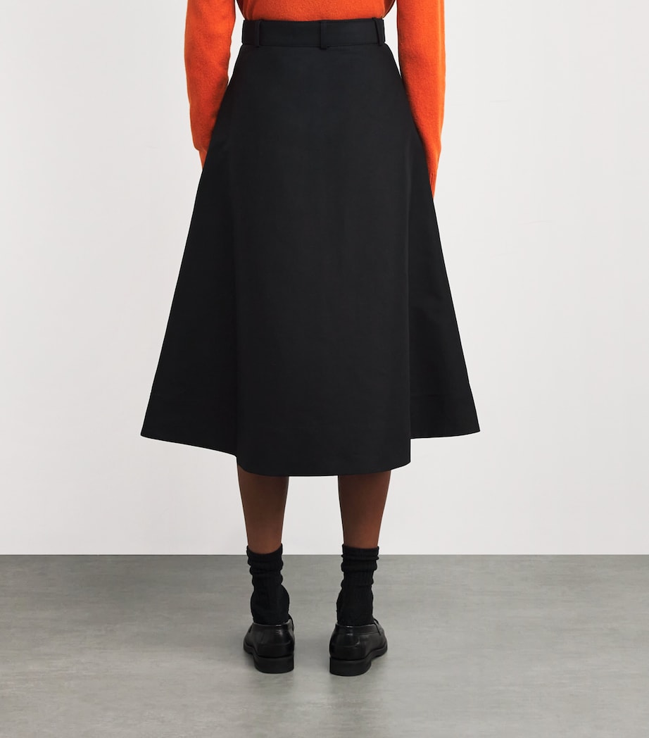 Cotton Belted Midi Skirt 999 Image 4