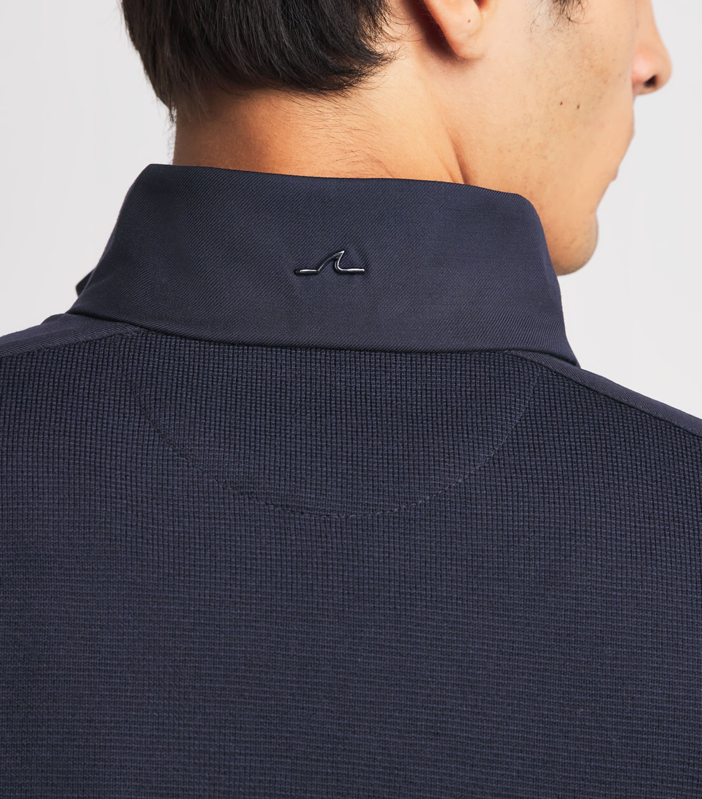 Paul & Shark Mens Virgin Wool Quarter-Zip Sweater Blu Scuro Tortra Image 3