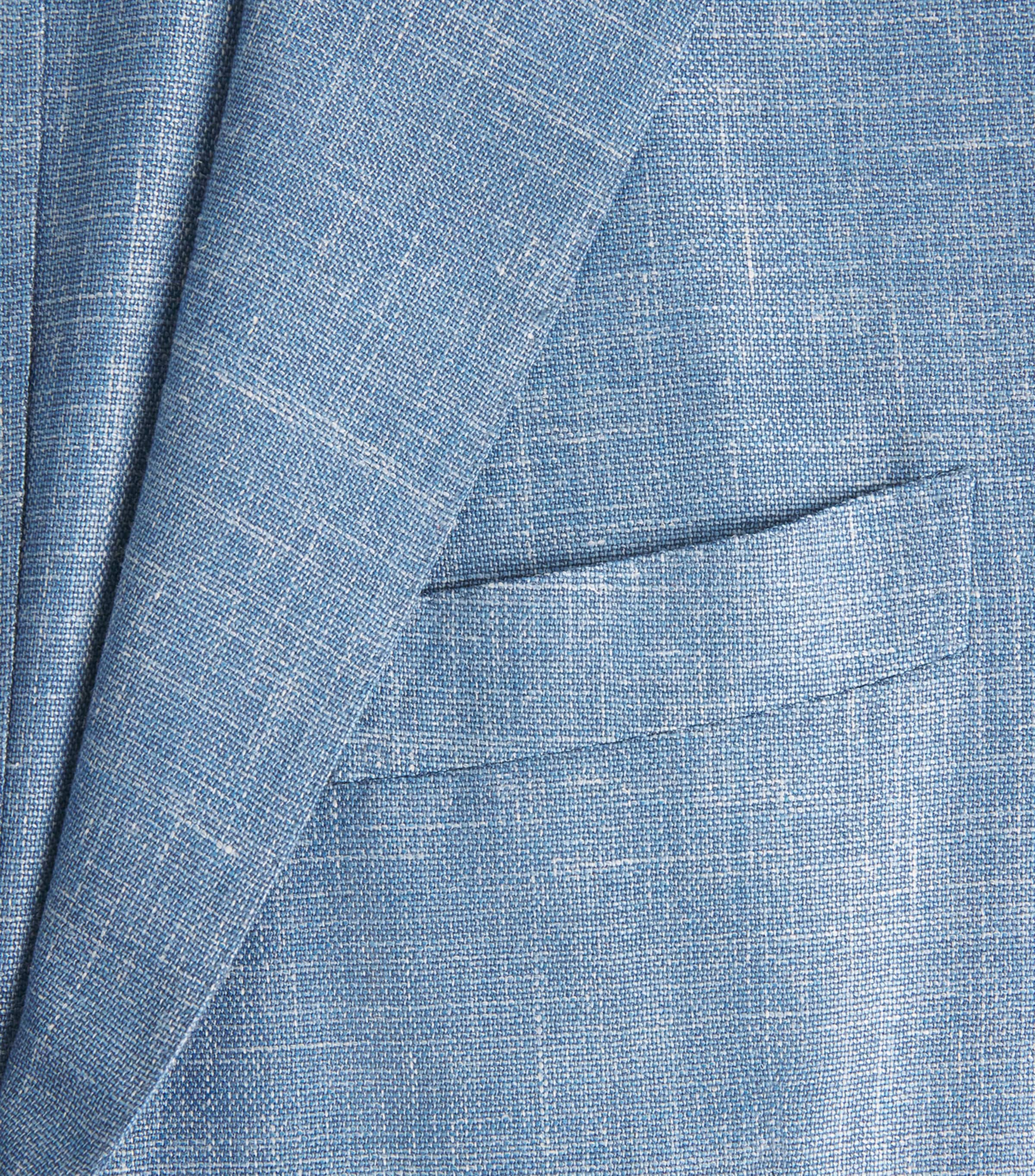 Corneliani Mens Wool-Silk-Linen-Blend Blazer Sky Blue Image 6