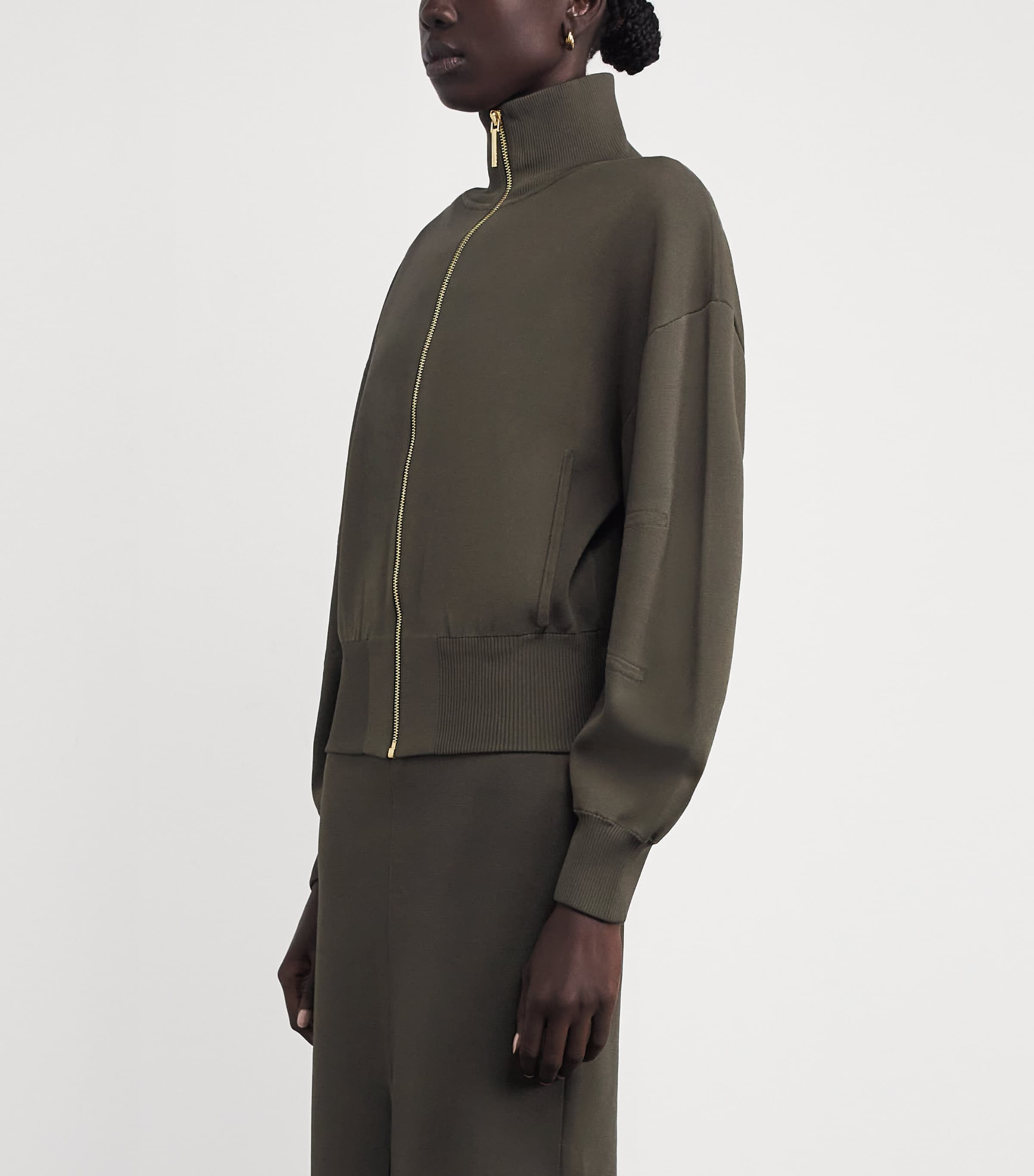 Milano-Knit Sable Bomber Jacket PALM LEAF Image 3