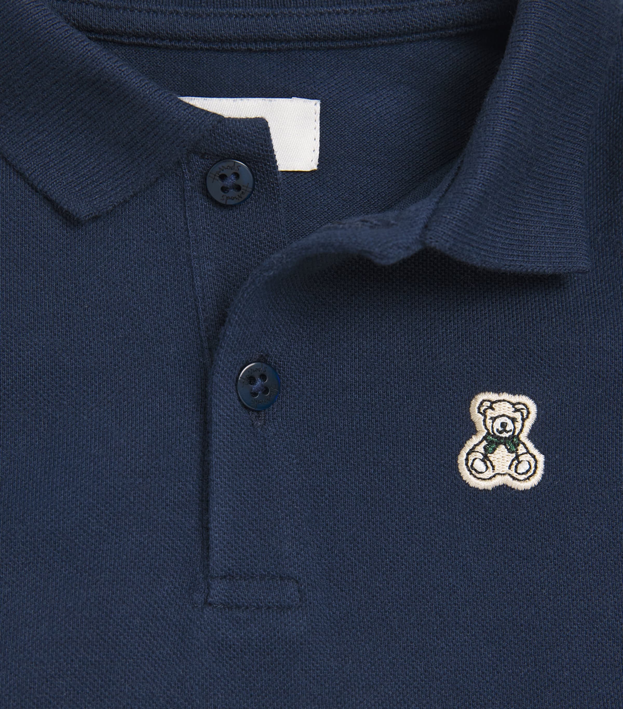 Harrods Cotton Henry Bear Bodysuit (0-18 Months) Navy Image 3