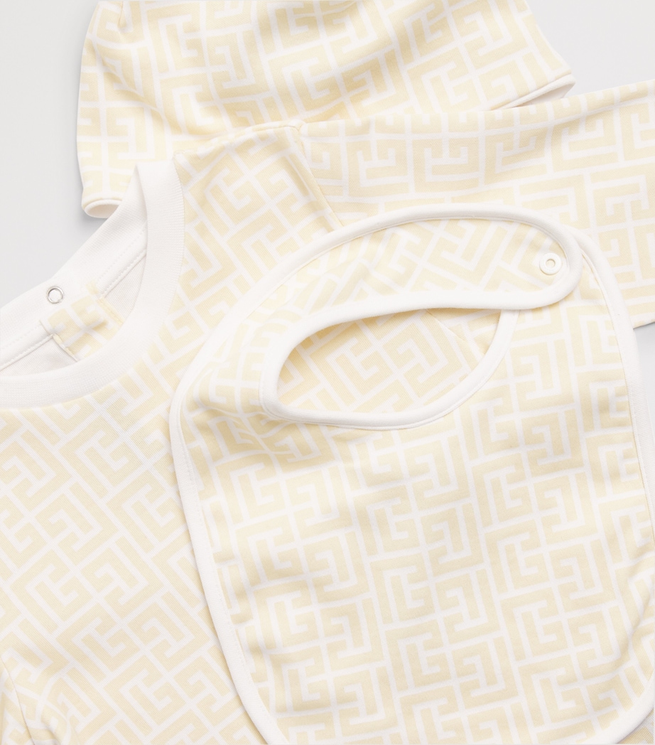 All-In-One, Bib and Hat Set (3-9 Months) 109BCBEIGE/BIANCO Image 3