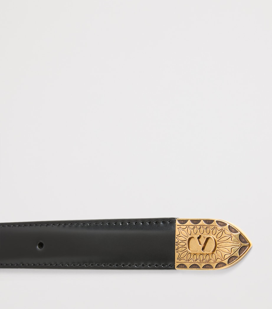 Leather VLogo Buckle Belt 0NO Image 4