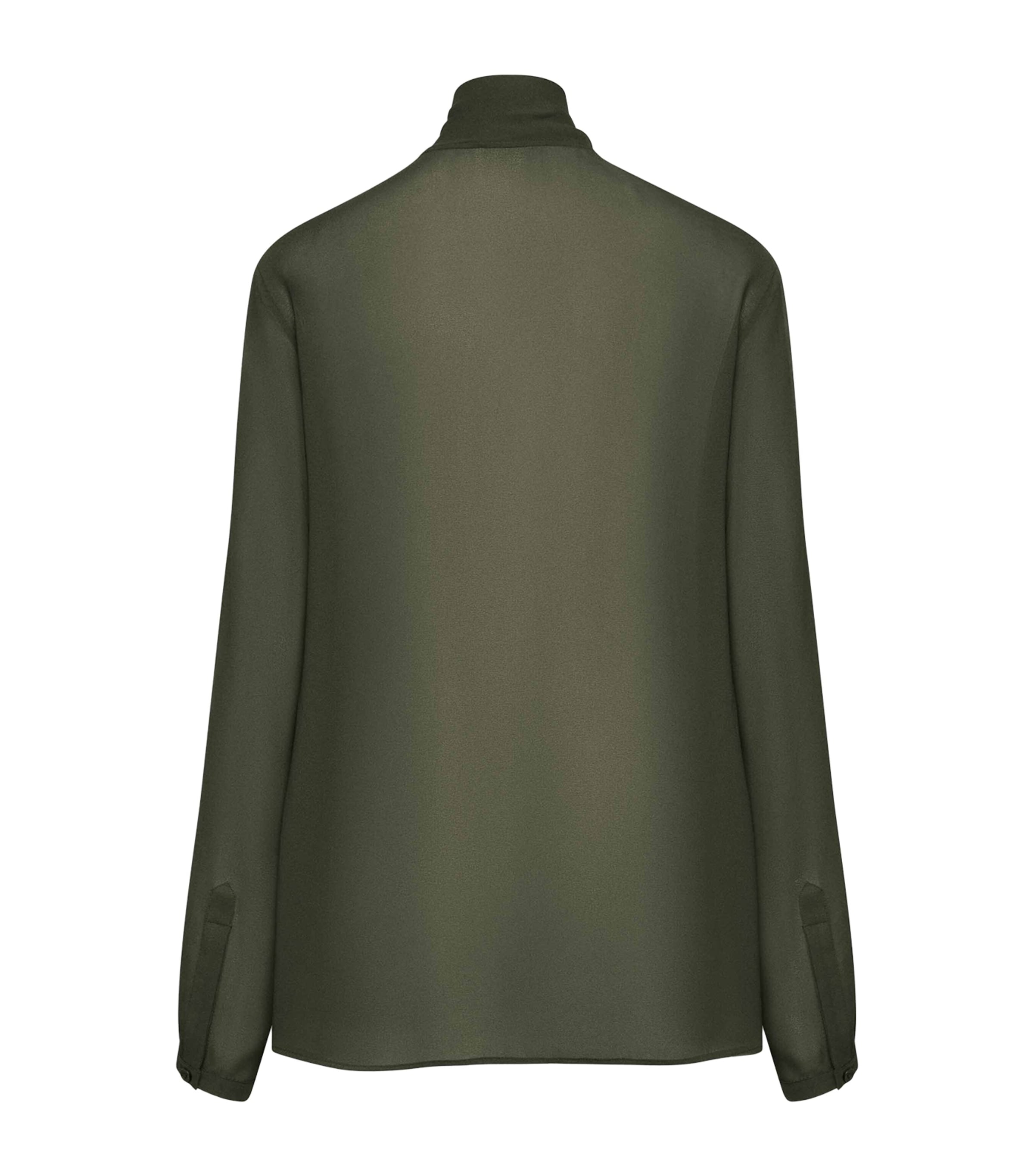 Georgette Pussybow Blouse OLIVE Image 6