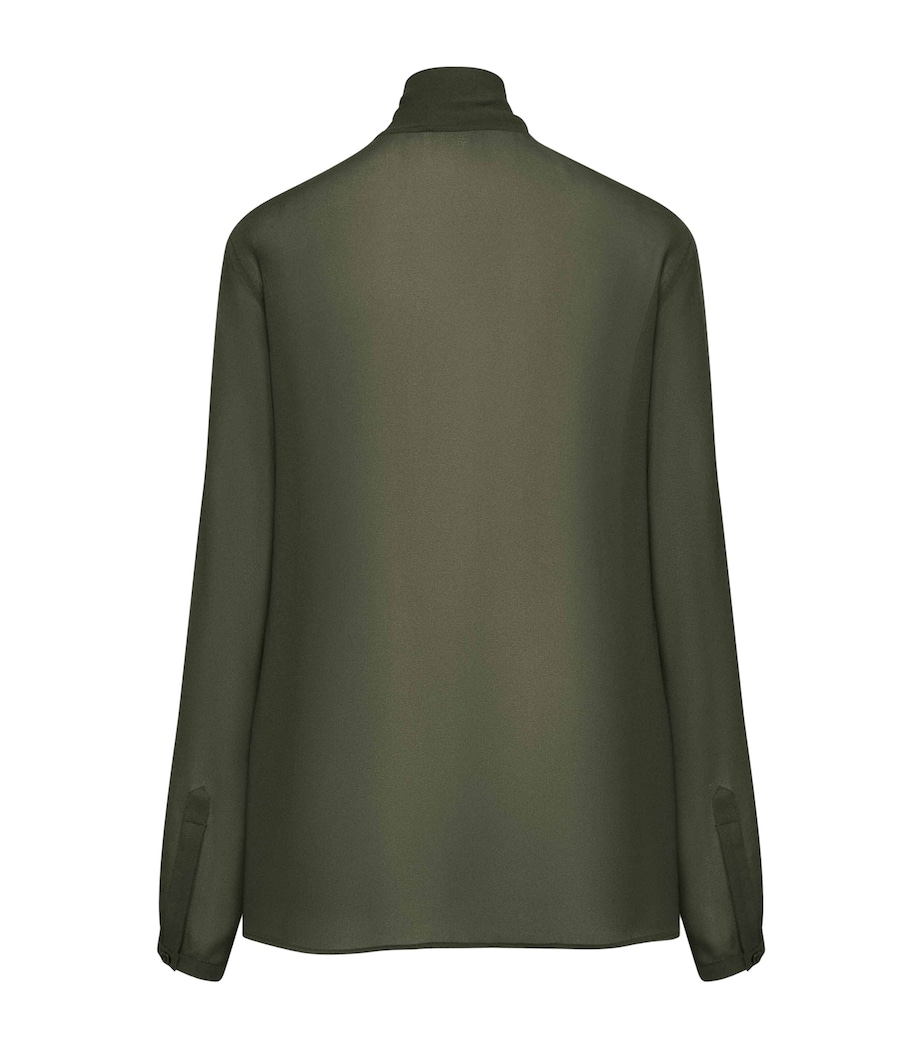 Georgette Pussybow Blouse OLIVE Image 6