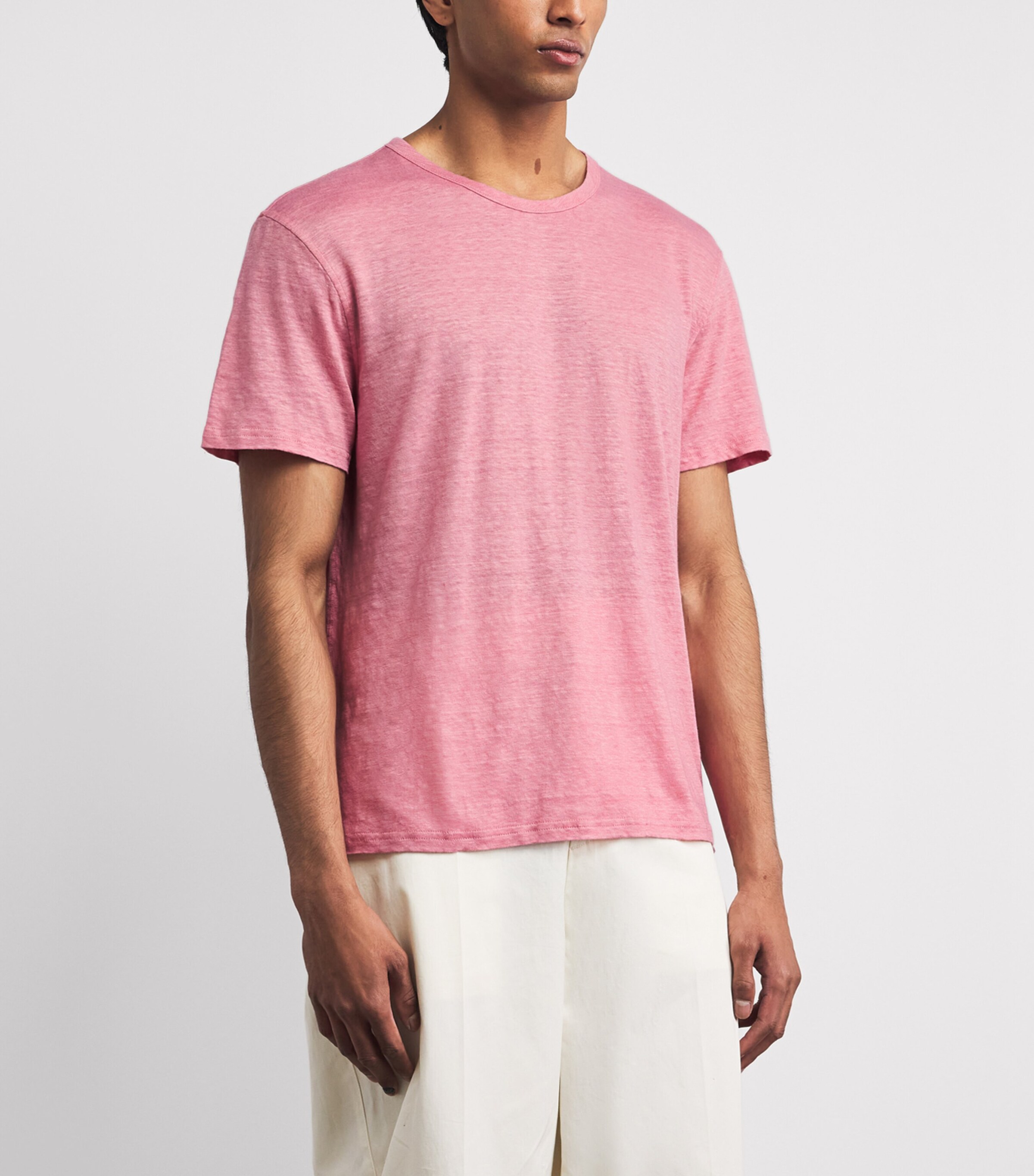 God's True Cashmere Mens Linen Signature T-Shirt Amethyst Image 4