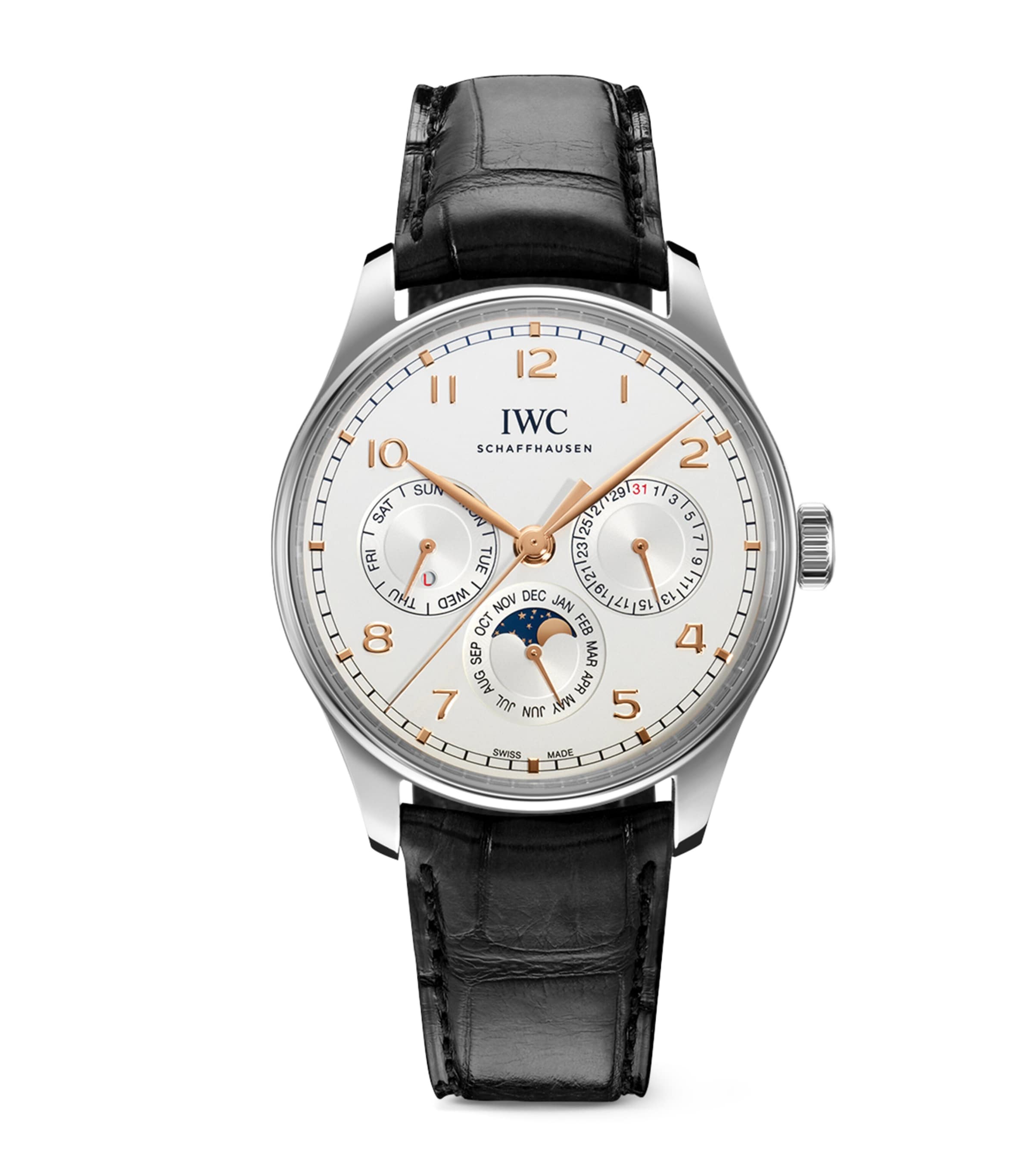 IWC Schaffhausen Stainless Steel Portugieser Perpetual Calendar Watch 42mm | Fine Watches | Mens Fine Watches