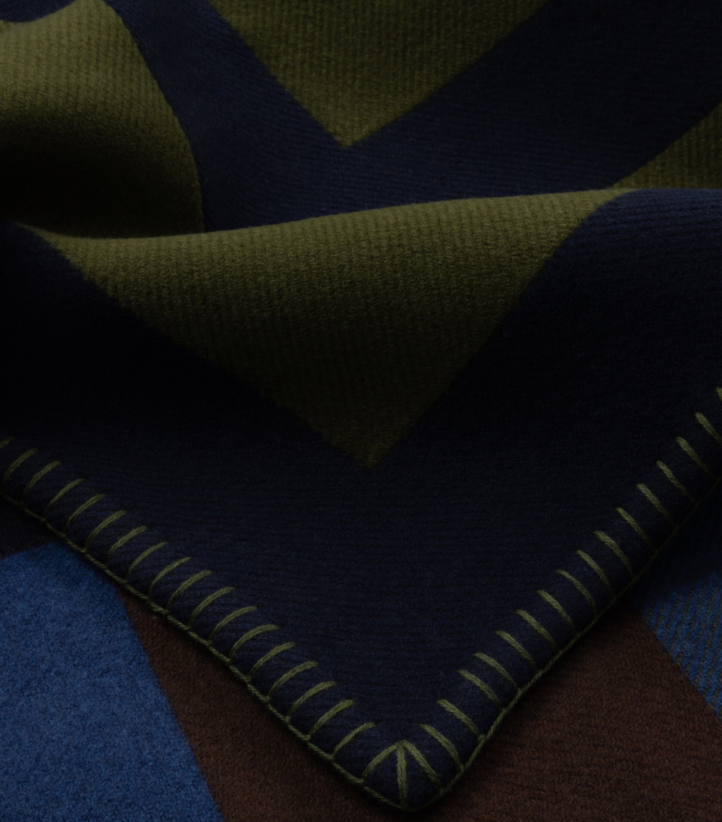 Begg x Co Merino Wool Maze Blanket (137cm x 200cm) Blue Mocha Image 2