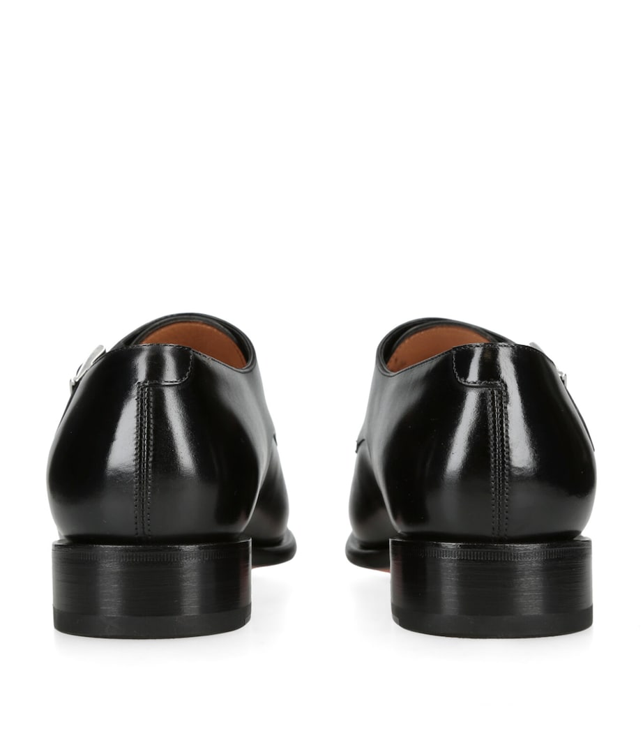Leather Carter Double Monk Shoes BLACK Image 2