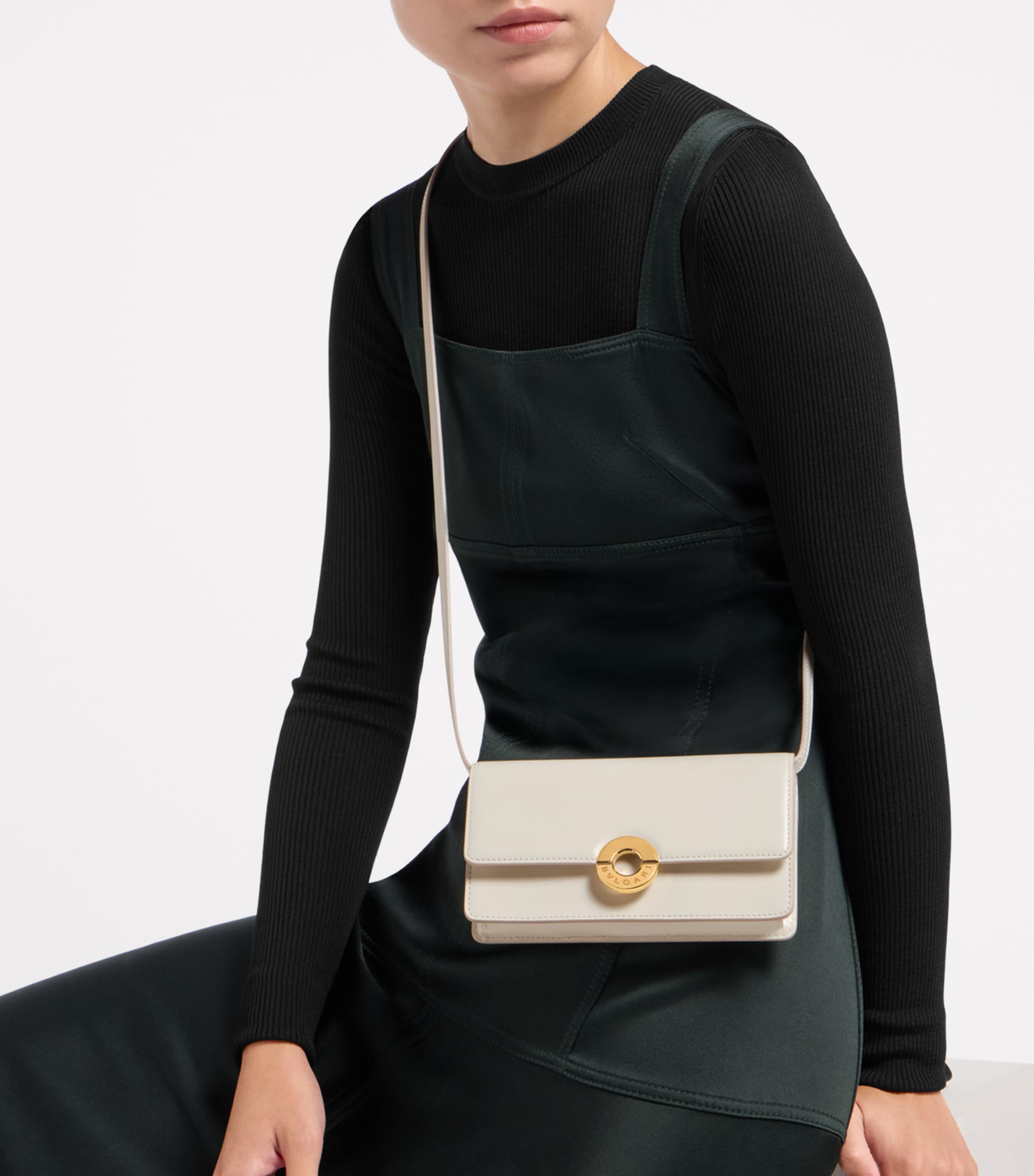 Leather Roma Clutch Bag WHITE Image 5