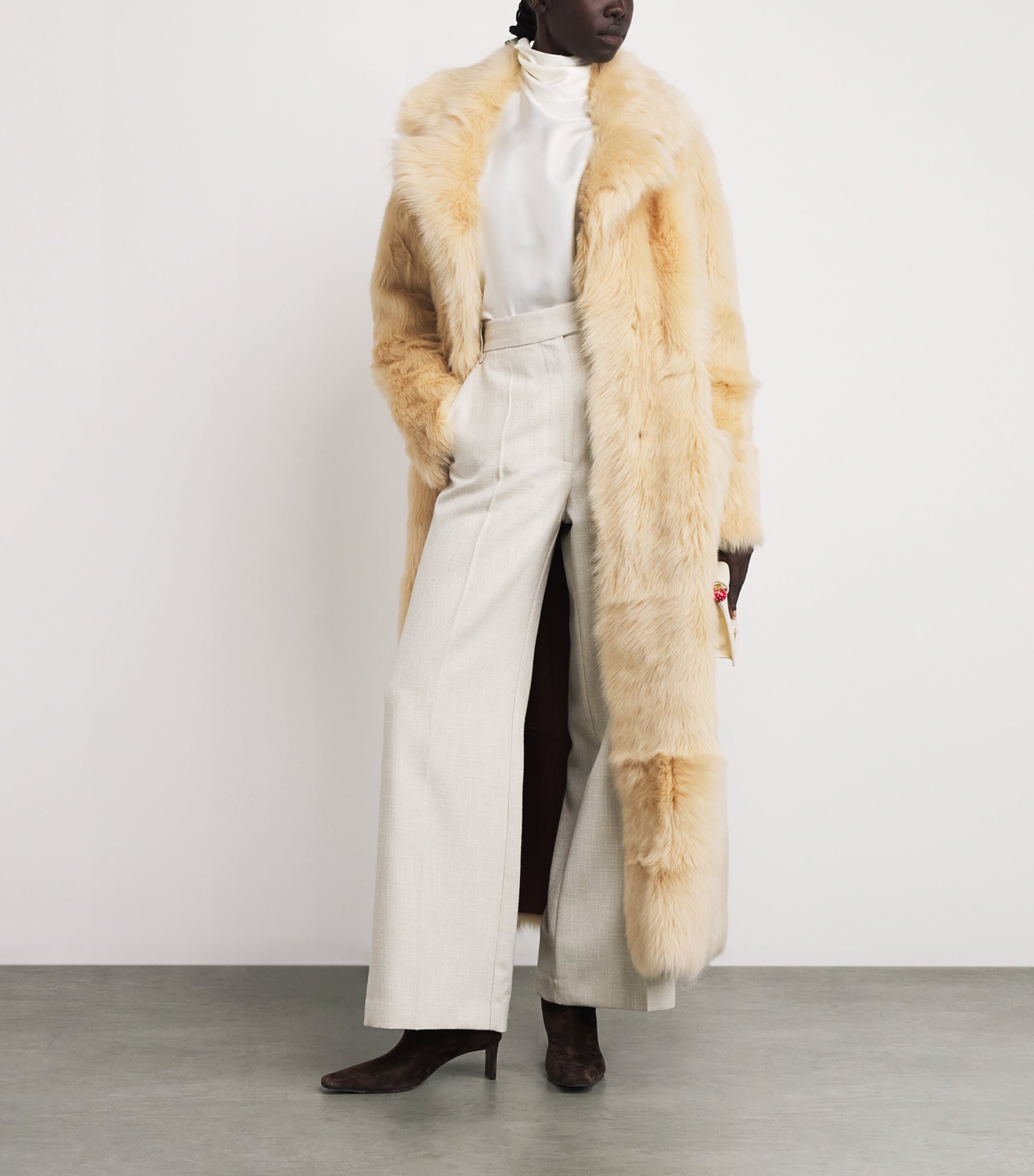 Shearling Evita Long Coat BUTTER Image 2