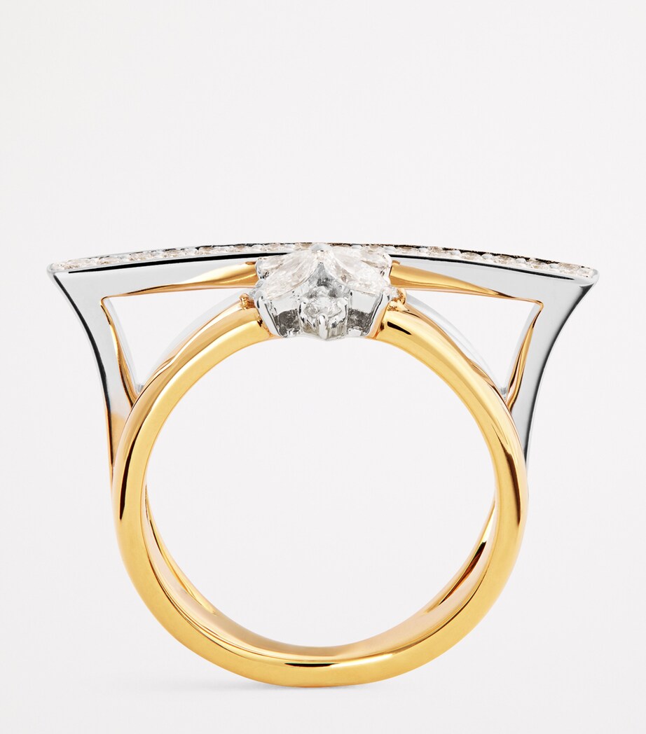 Yeprem Yellow Gold and Diamond Golden Strada Stackable Ring Mixed Gold Image 3