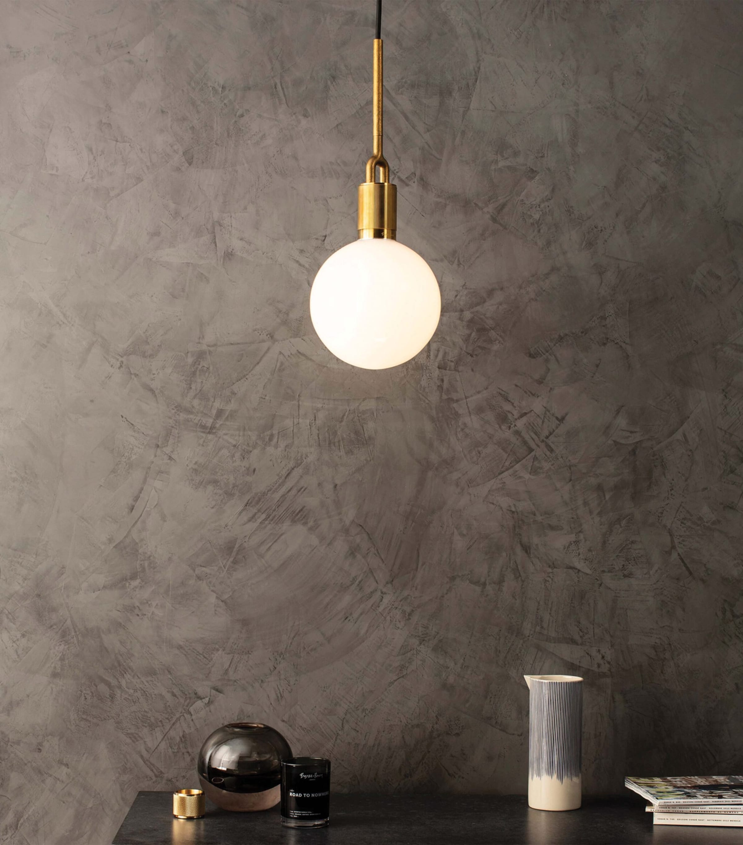 Globe Forked Pendant Light BRASS Image 7