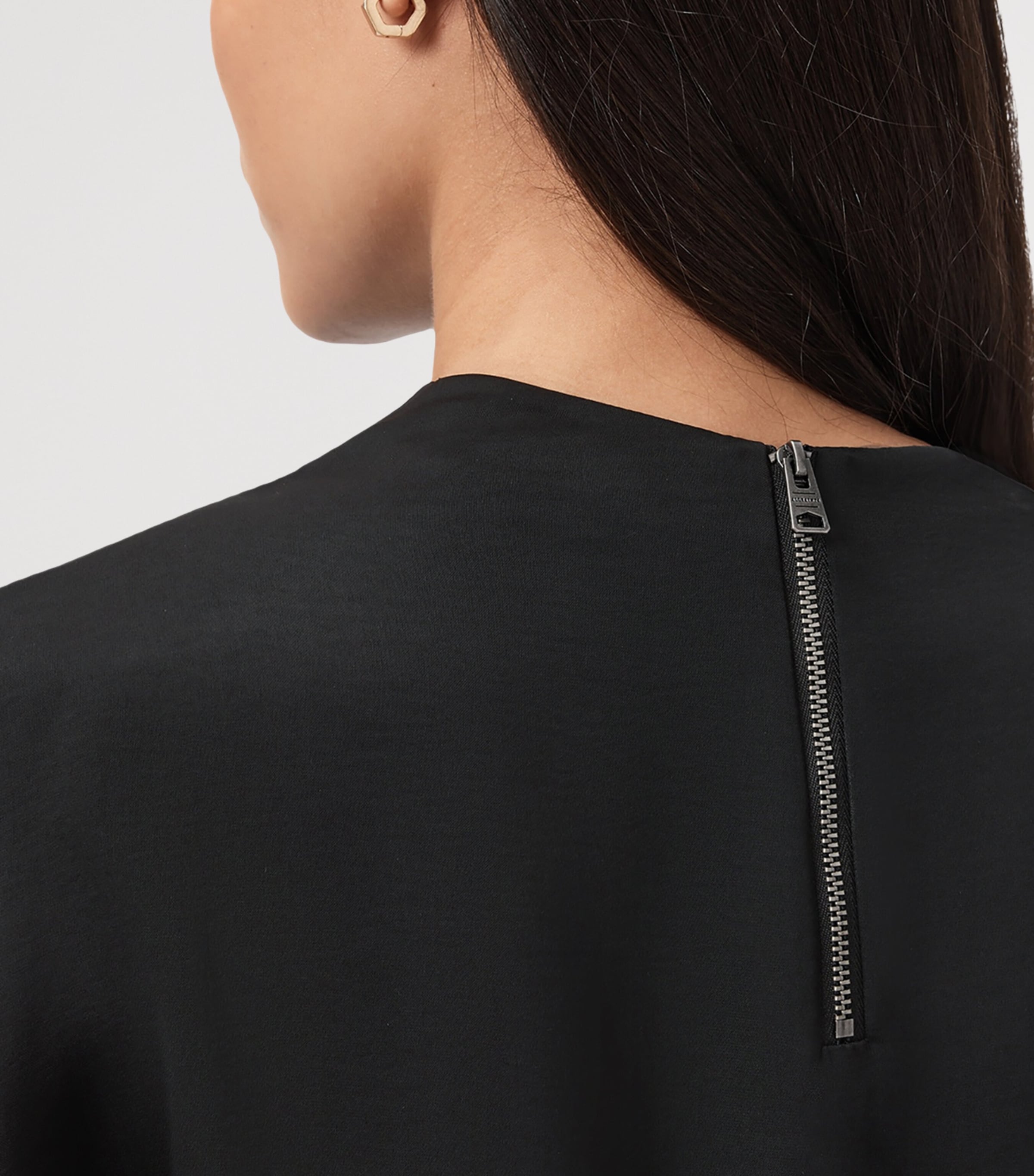 AllSaints Womens Draped Leslie Top Black Image 7