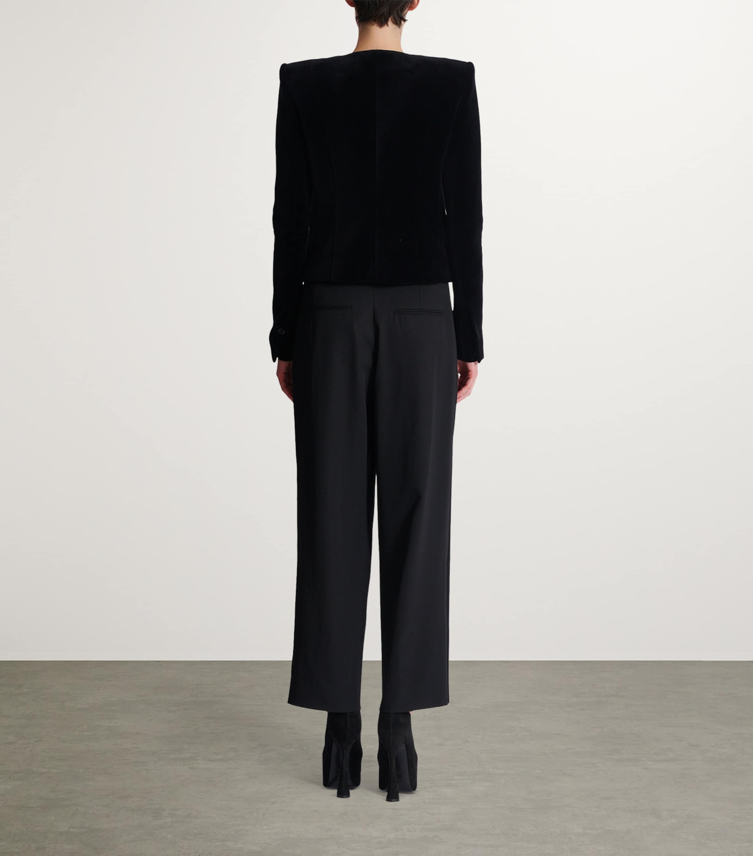 Velvet Blackberry Cropped Jacket NOIR Image 7