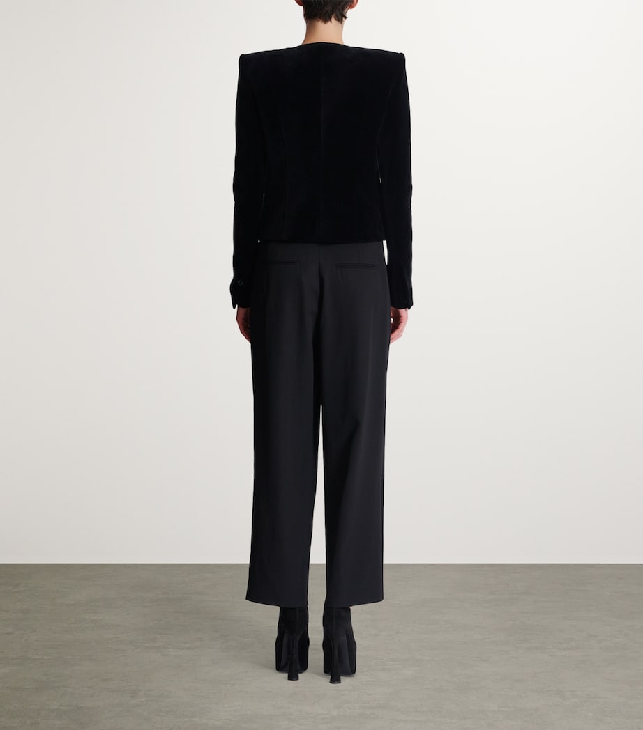 Velvet Blackberry Cropped Jacket NOIR Image 7