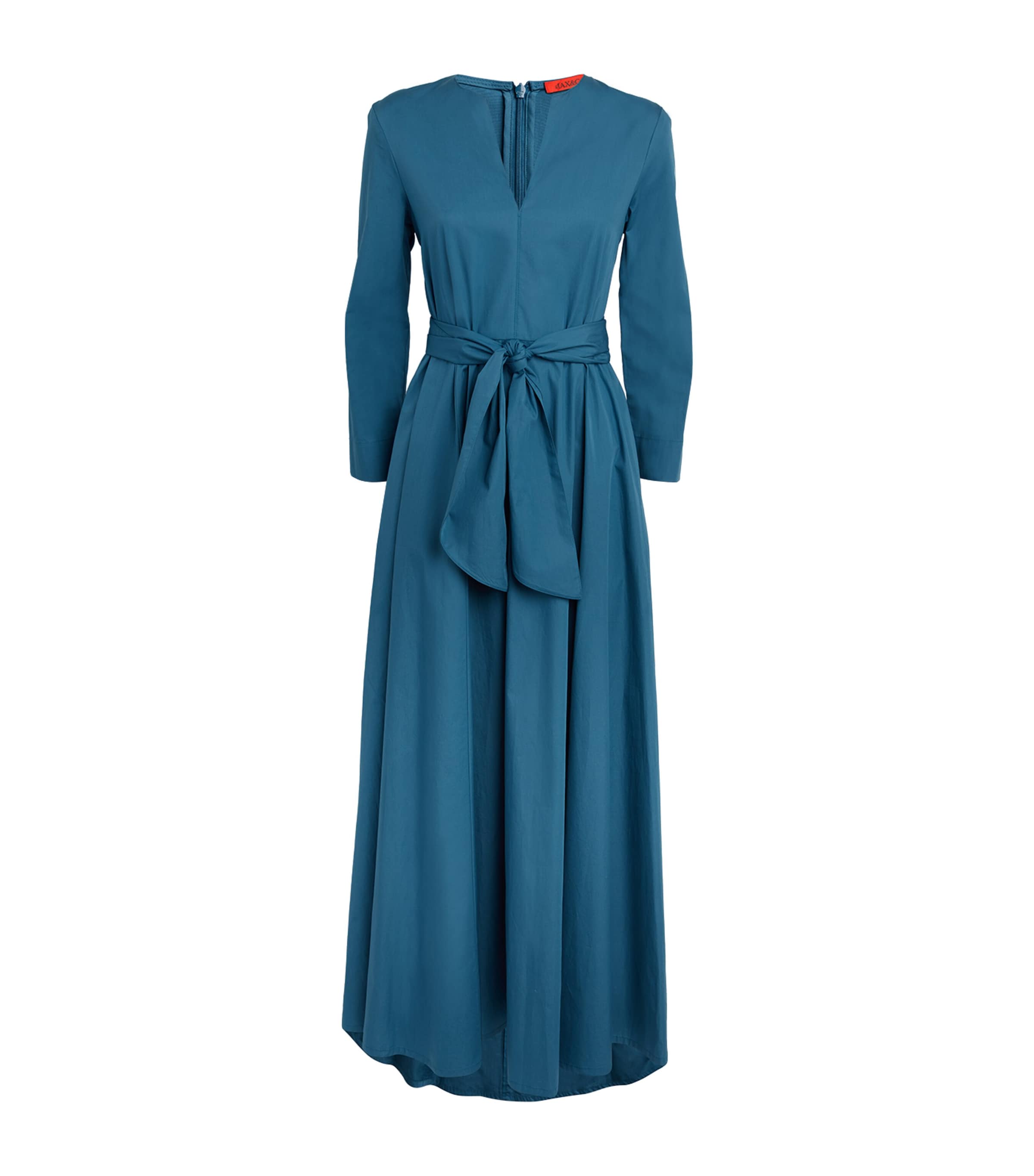 Max & Co Cotton Maxi Dress In Blue