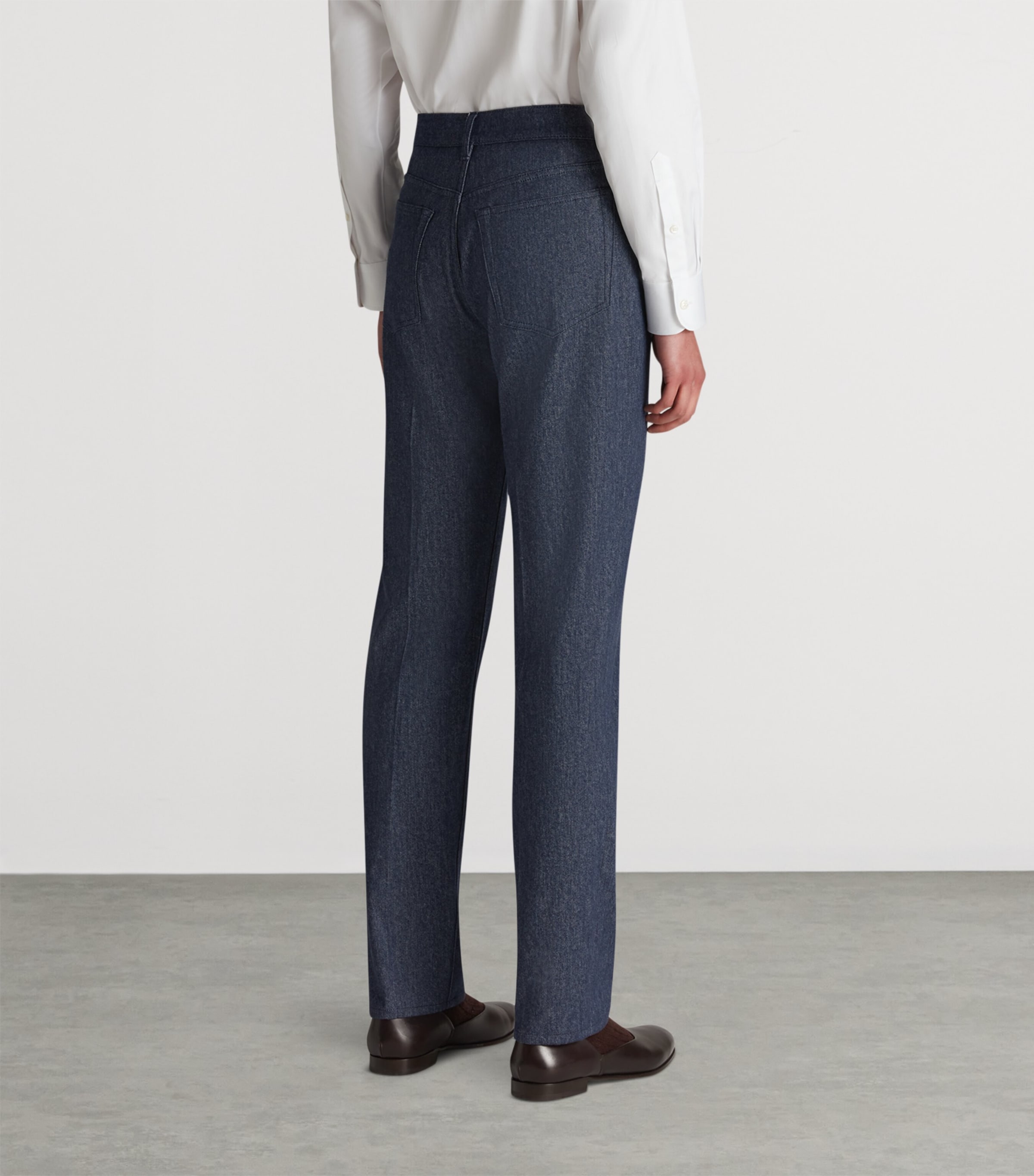 Wool-Blend Denim Trousers 408BLUE INDIGO Image 4